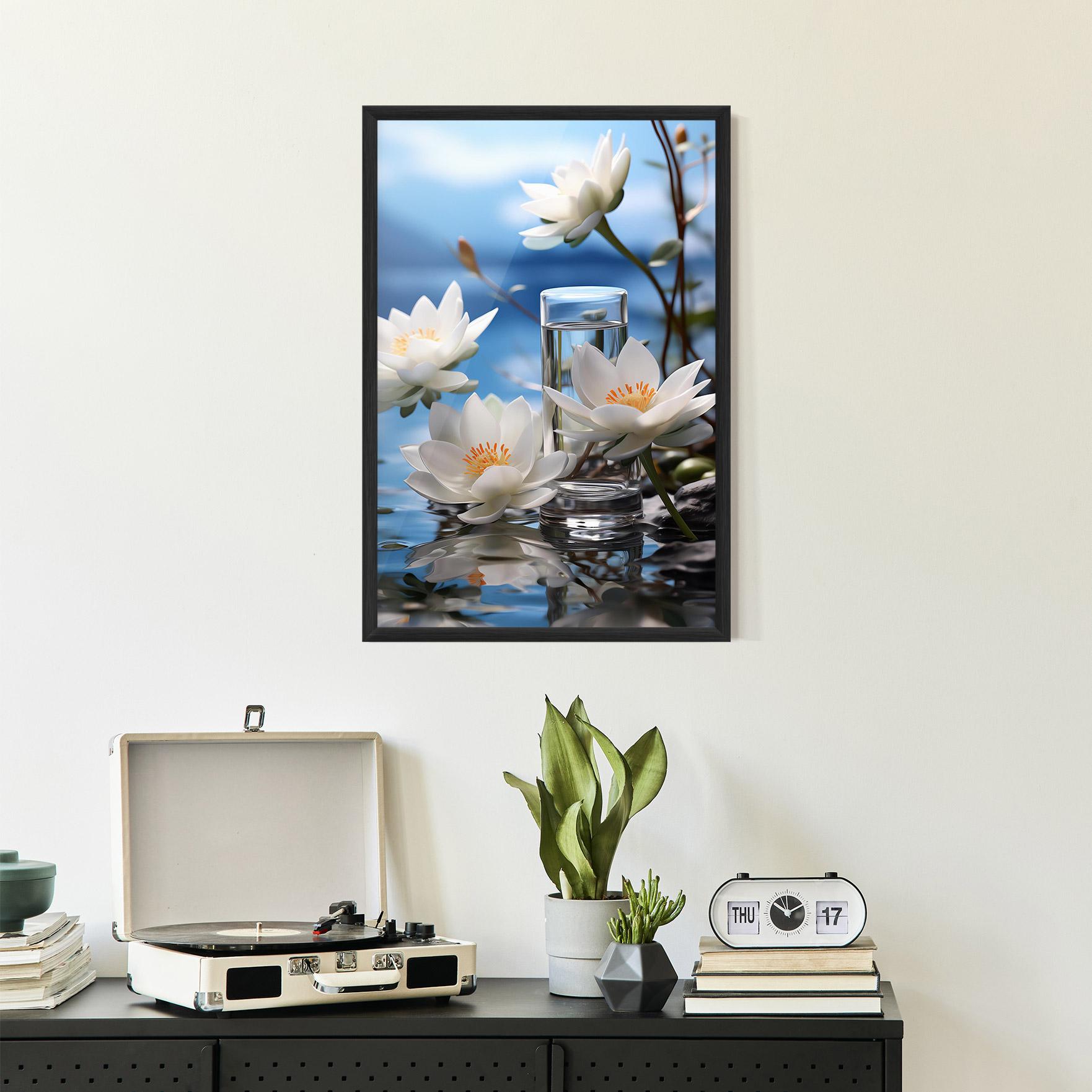 Рамкиран постер Flower Water Glass mockup 2