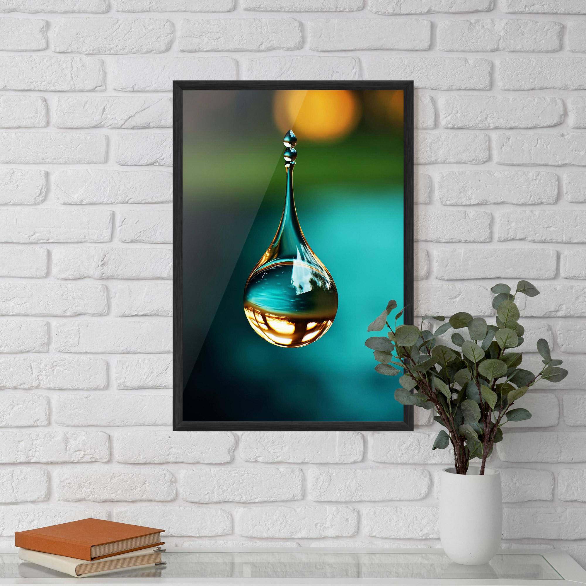 Рамкиран постер Big Green Drop mockup 5