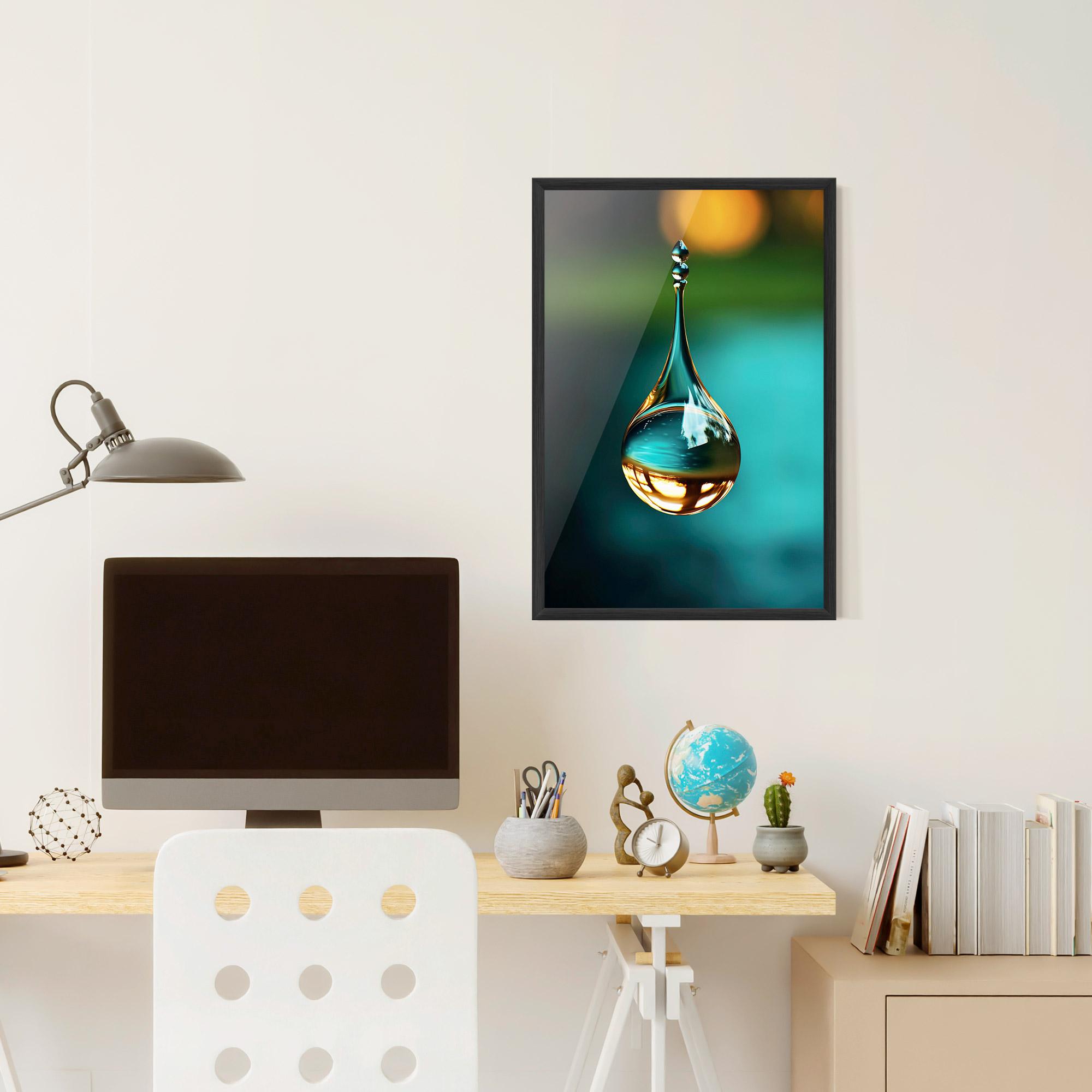 Рамкиран постер Big Green Drop mockup 6