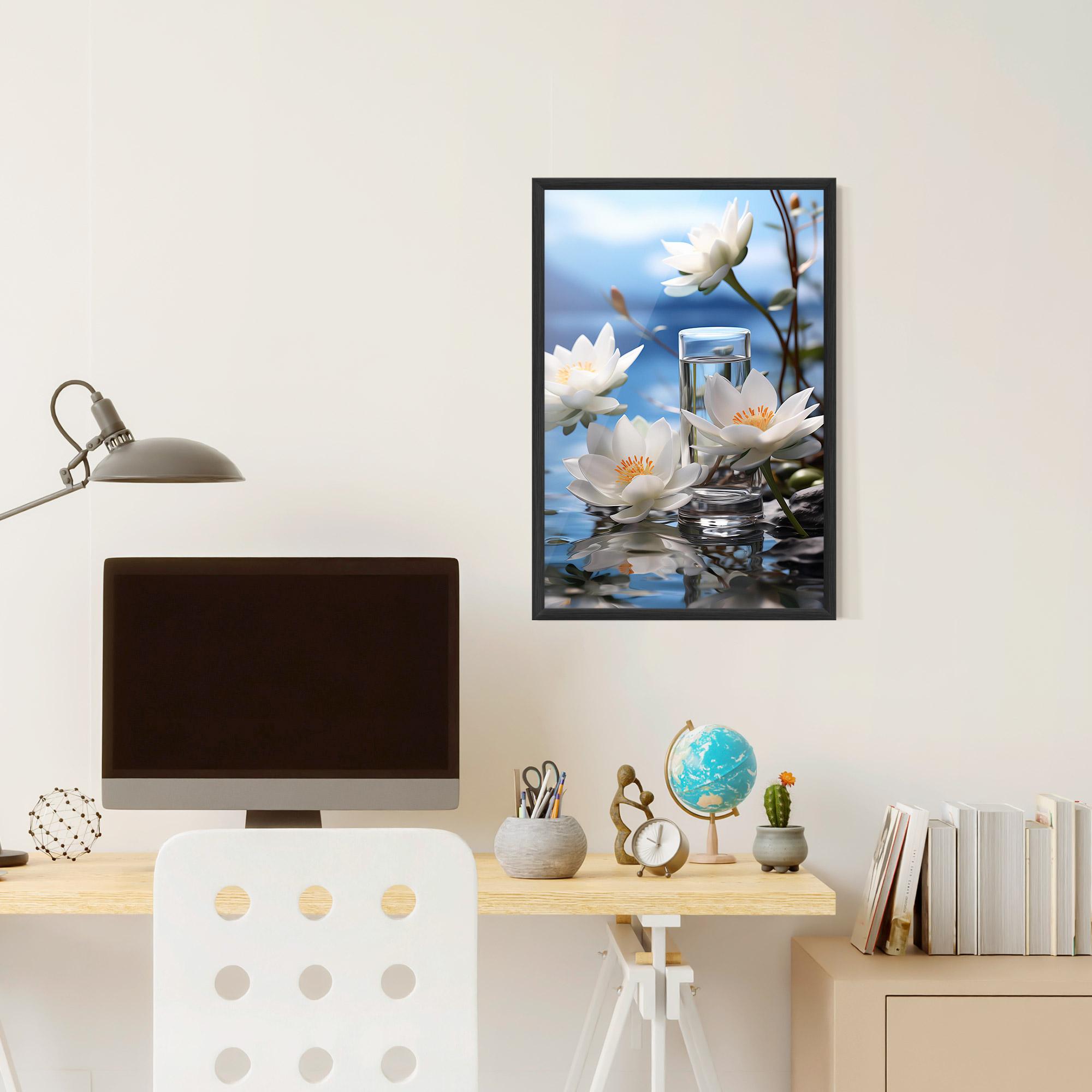 Рамкиран постер Flower Water Glass mockup 6