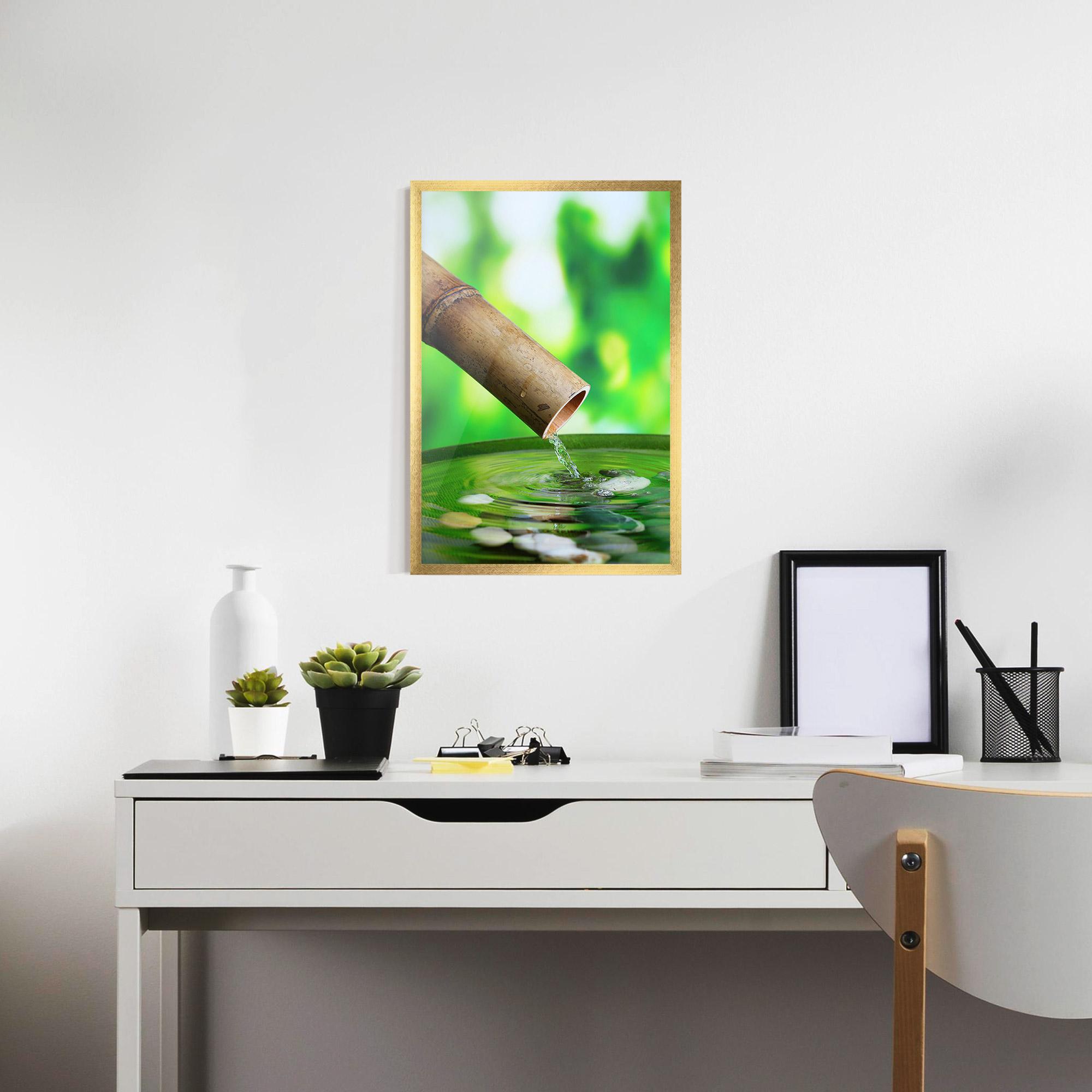 Рамкиран постер Bamboo Fountain mockup 7