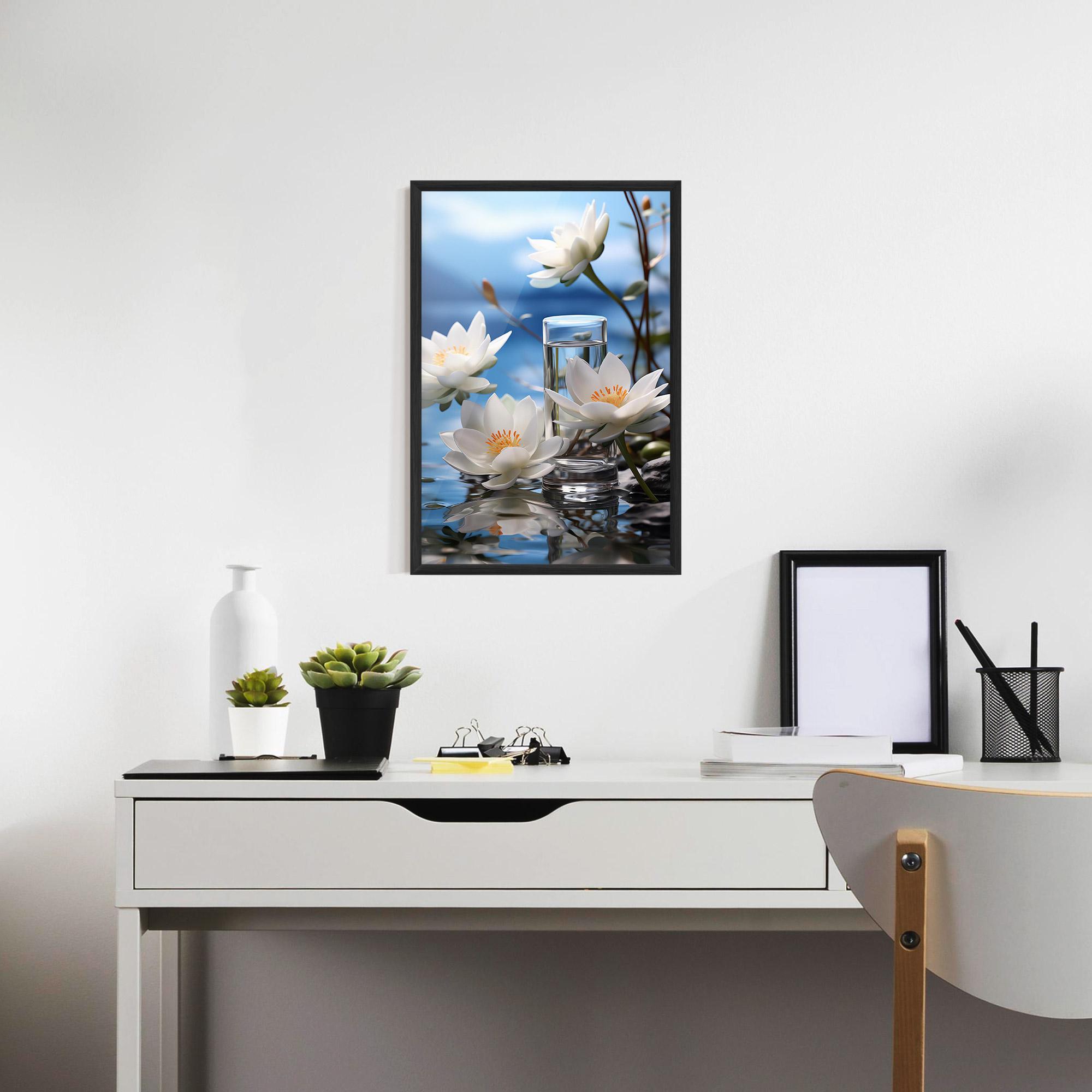 Рамкиран постер Flower Water Glass mockup 7