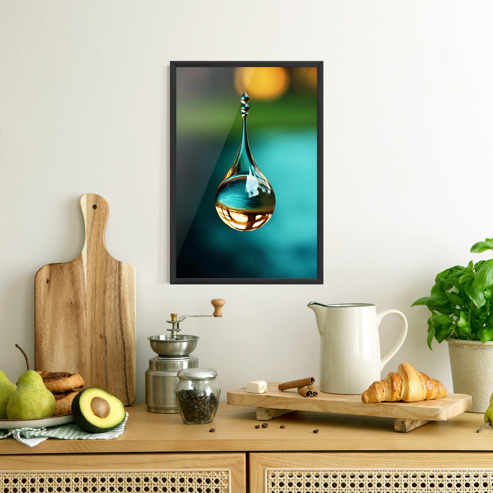 Рамкиран постер Big Green Drop mockup 8