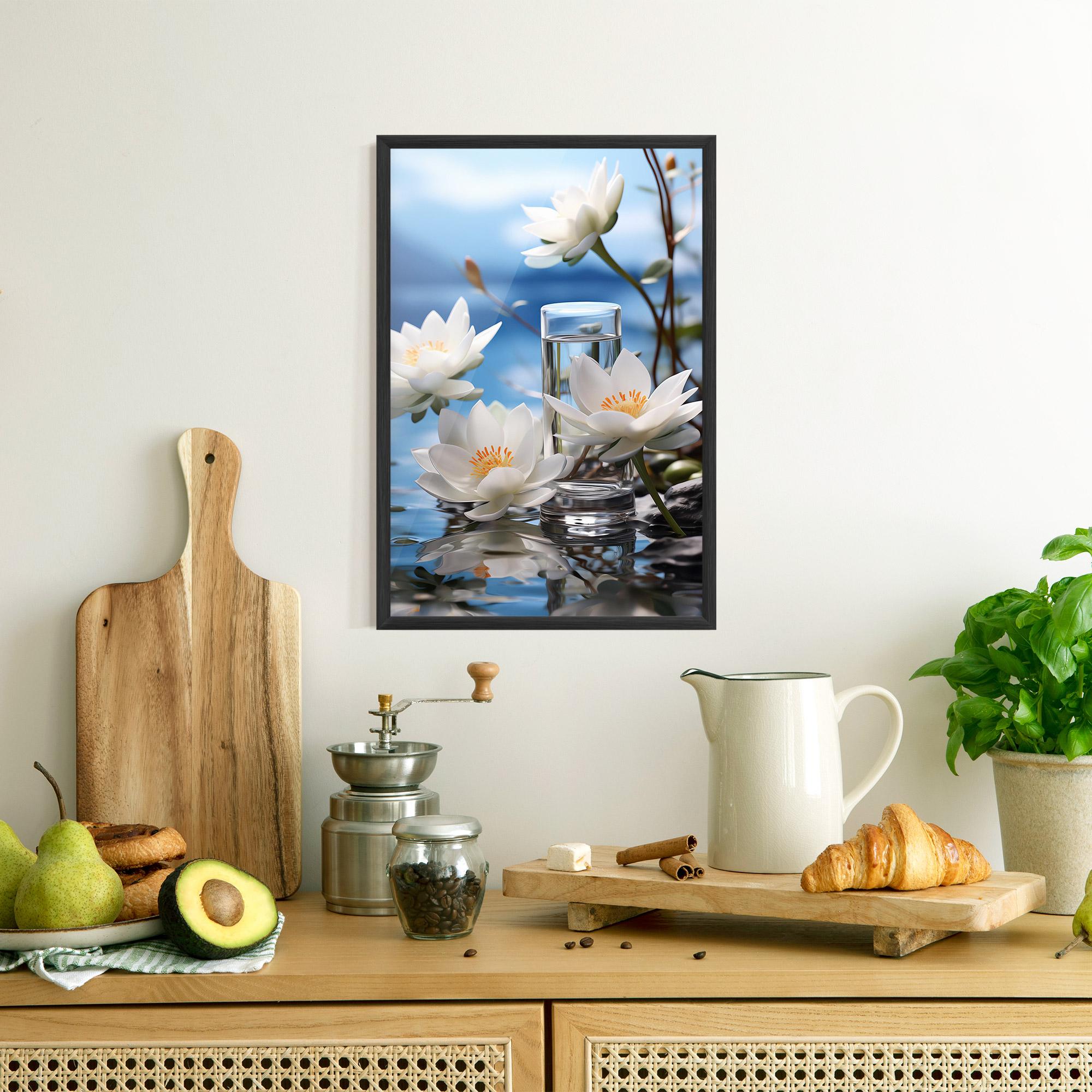 Рамкиран постер Flower Water Glass mockup 8