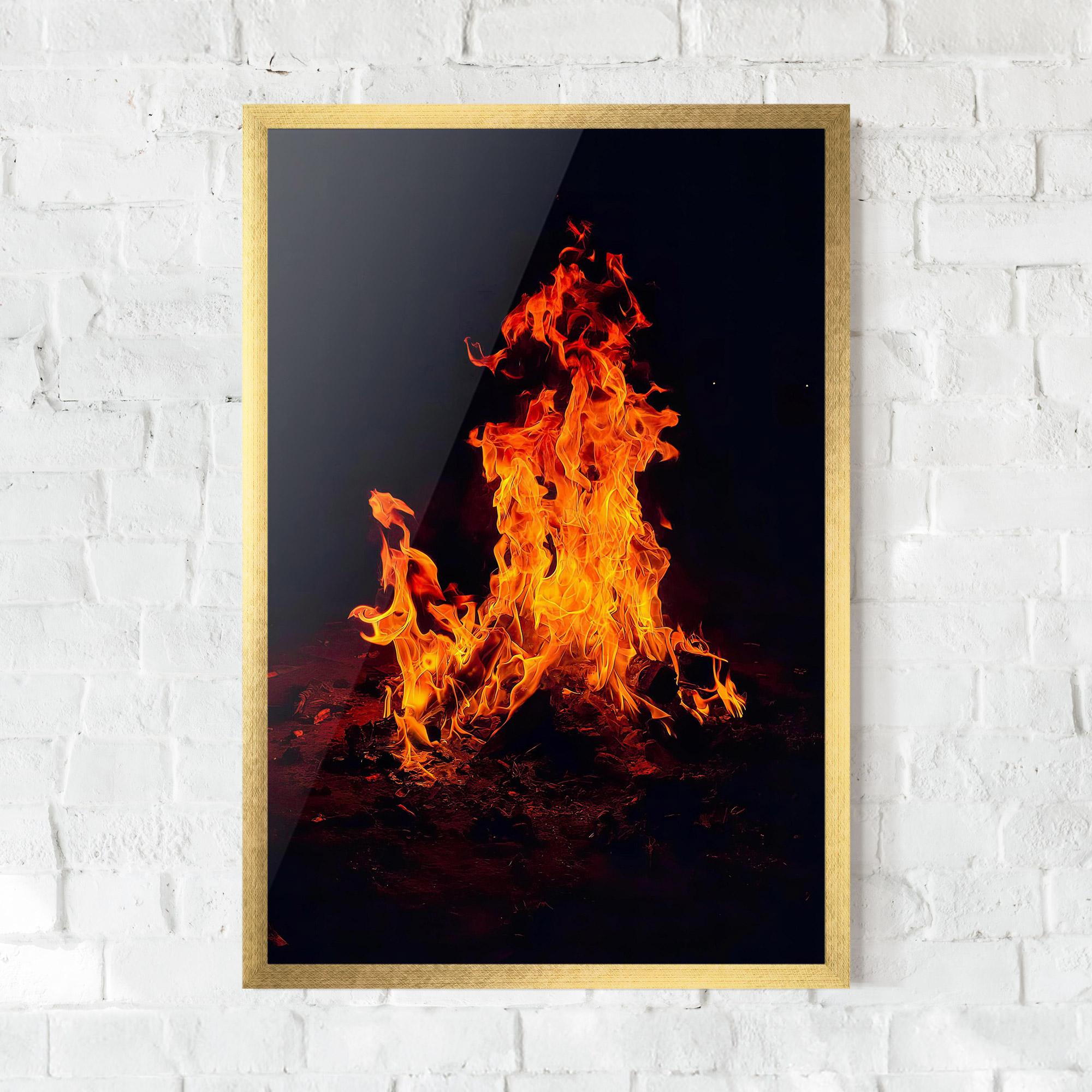 Рамкиран постер Fire Art mockup 0