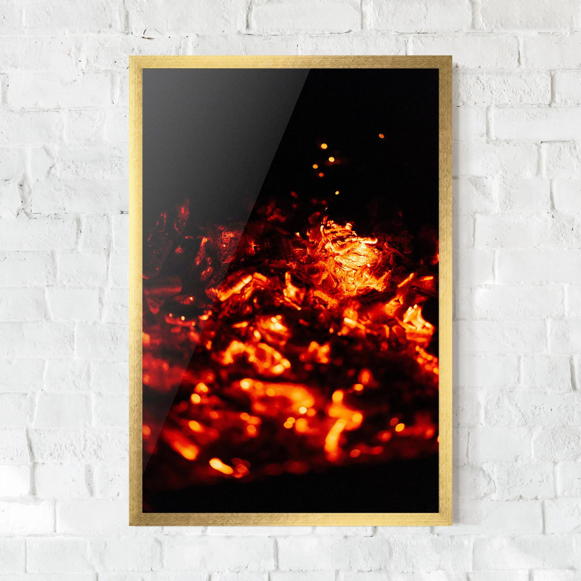 Рамкиран постер Fire Coal mockup 0
