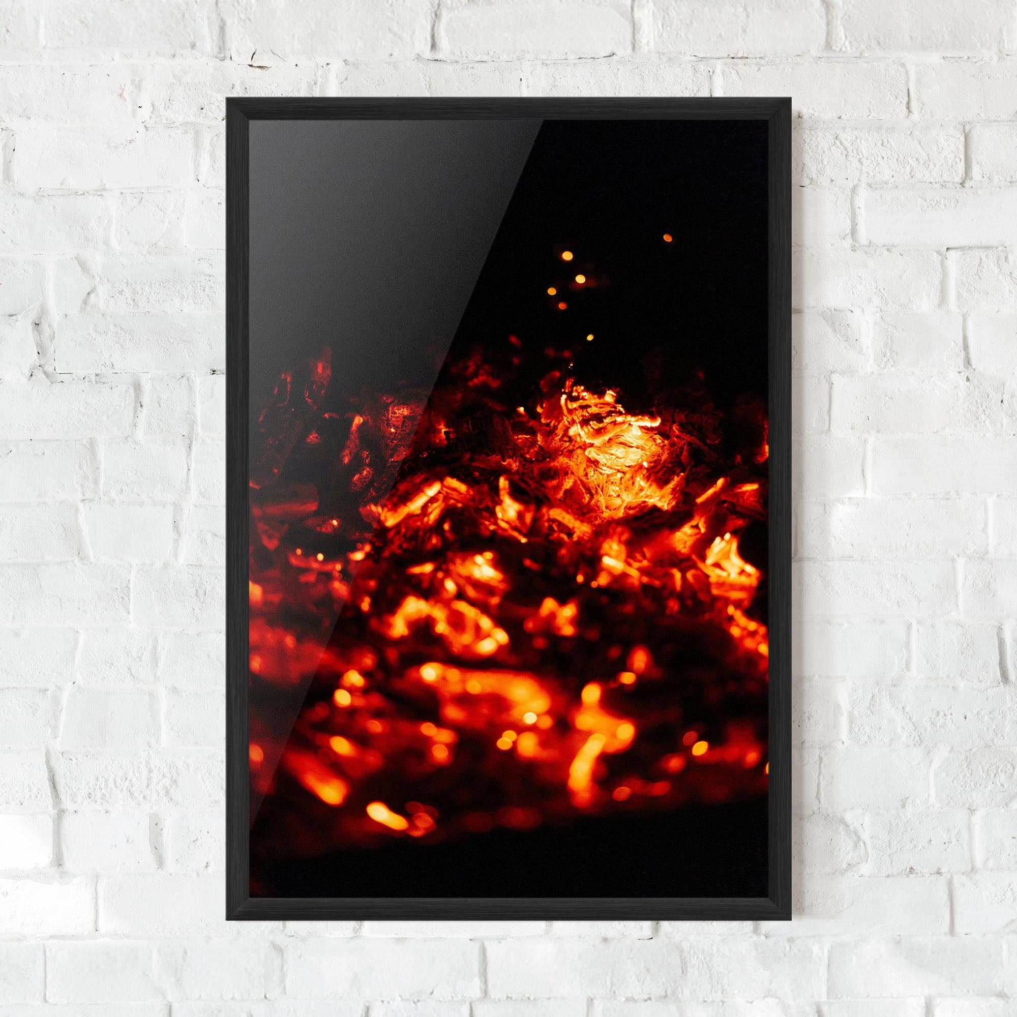 Рамкиран постер Fire Coal mockup 0