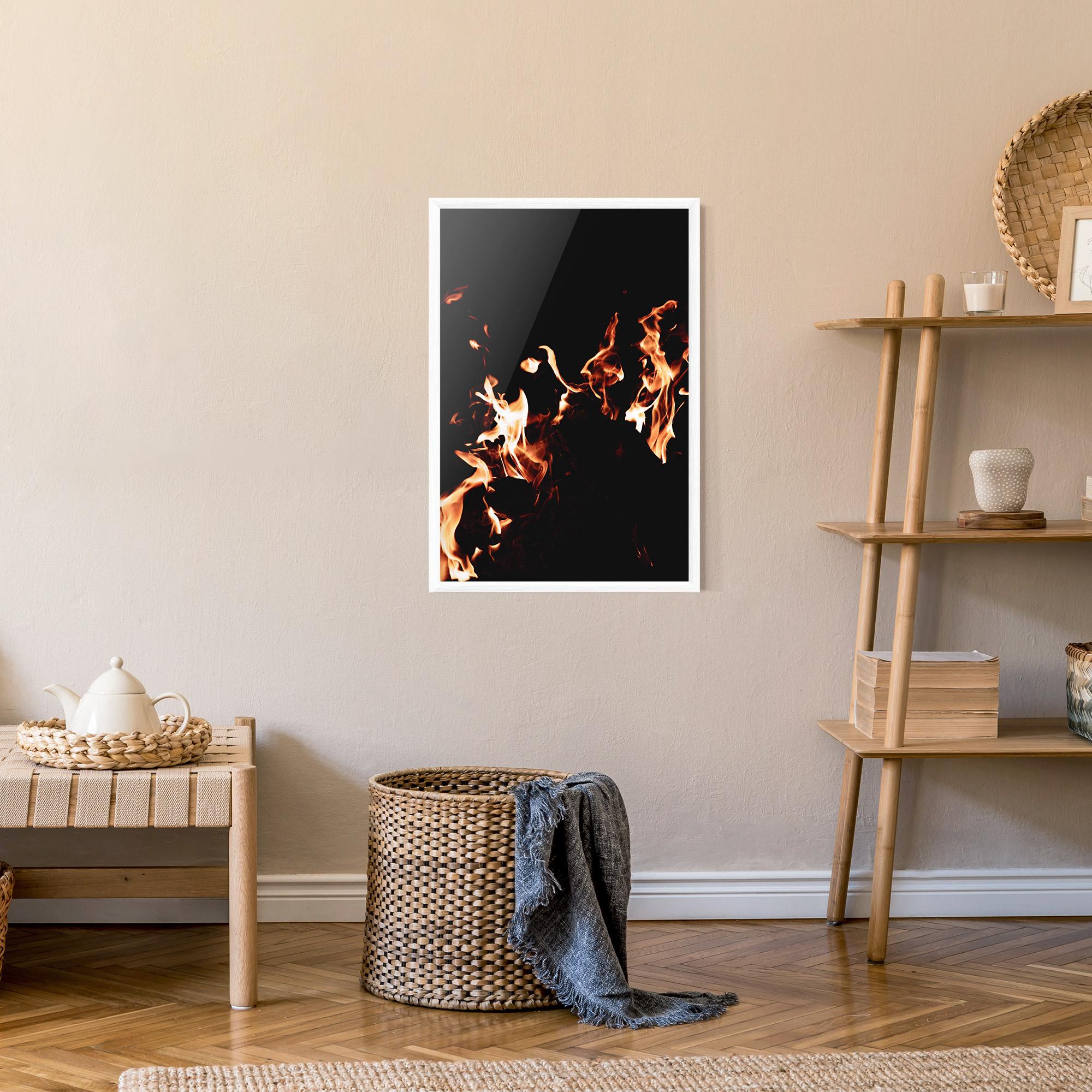 Рамкиран постер Red Grey Fire mockup 9