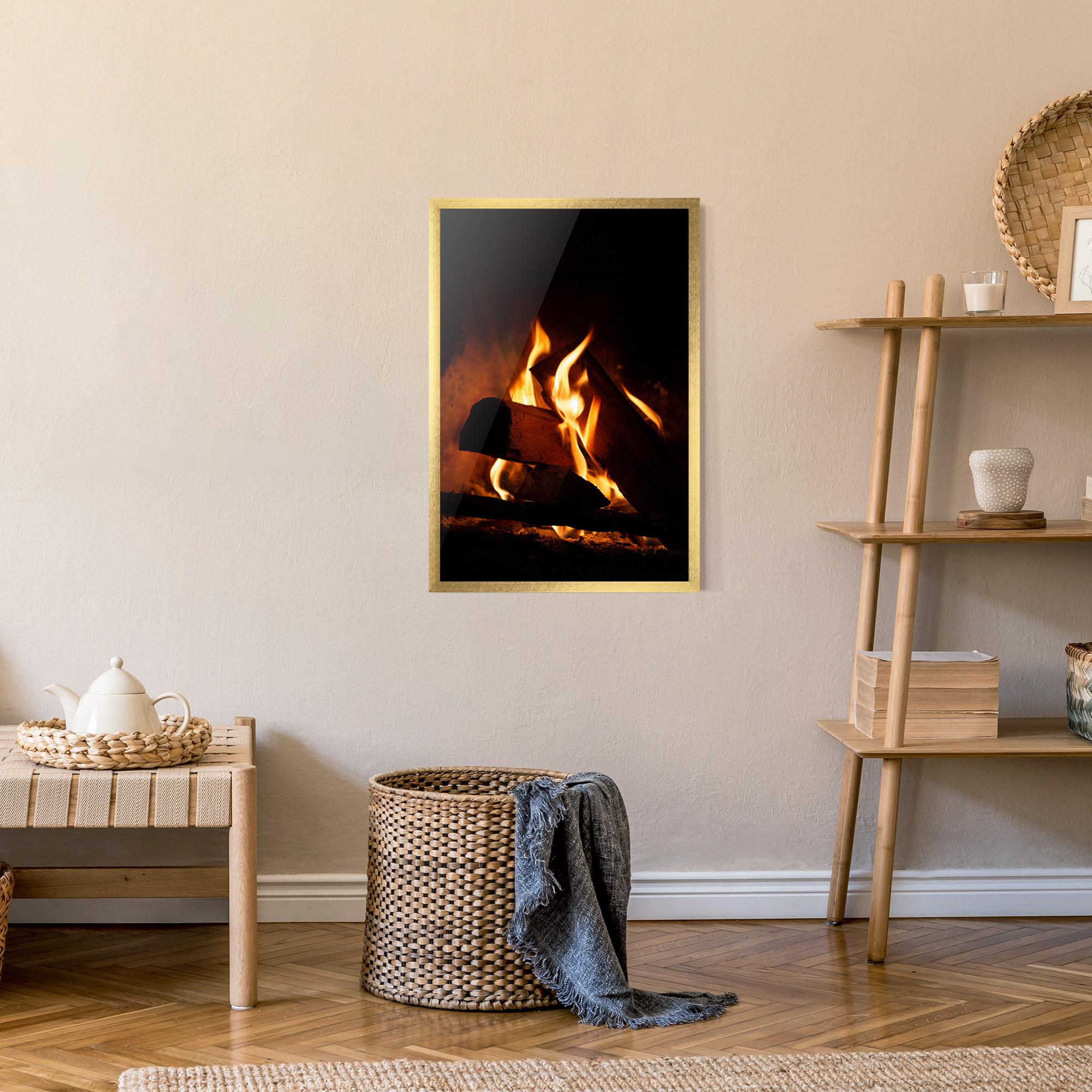 Рамкиран постер Fire Wood View mockup 9
