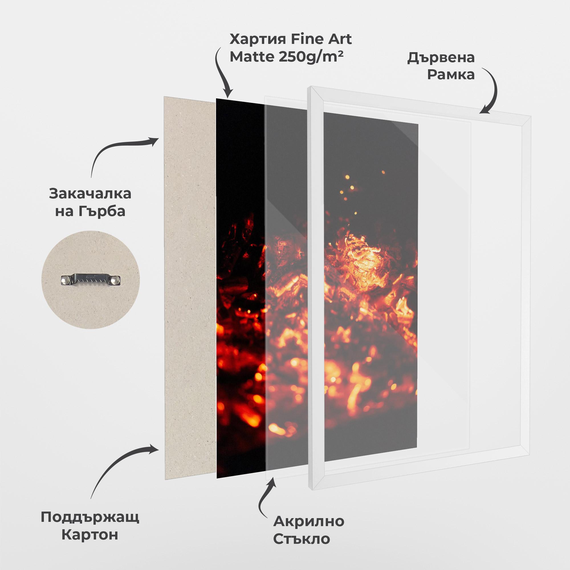Рамкиран постер Fire Coal mockup 1