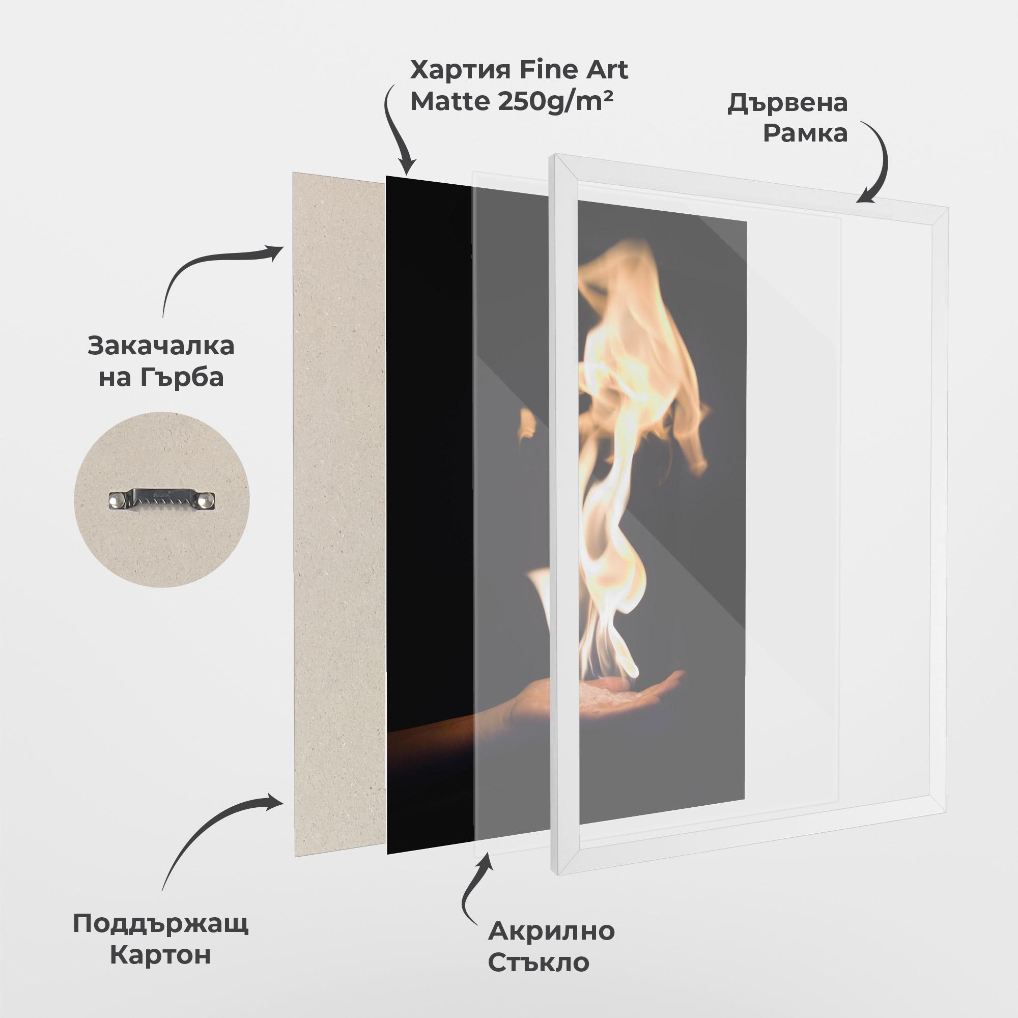 Рамкиран постер Fire Palm mockup 1