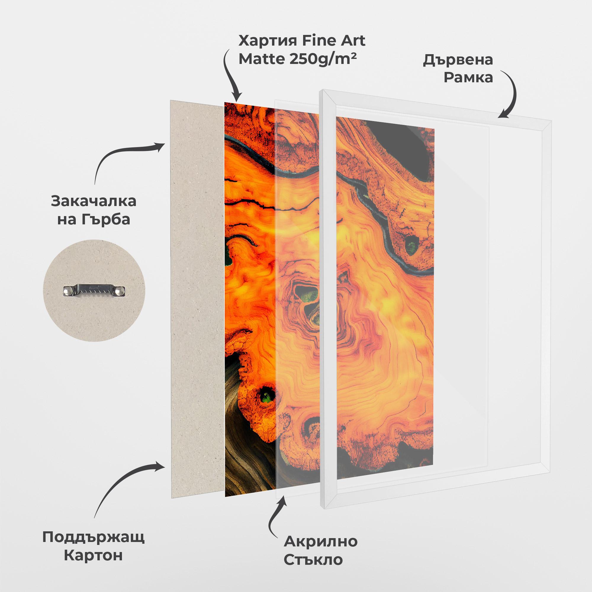 Рамкиран постер Fire Wood Texture mockup 1