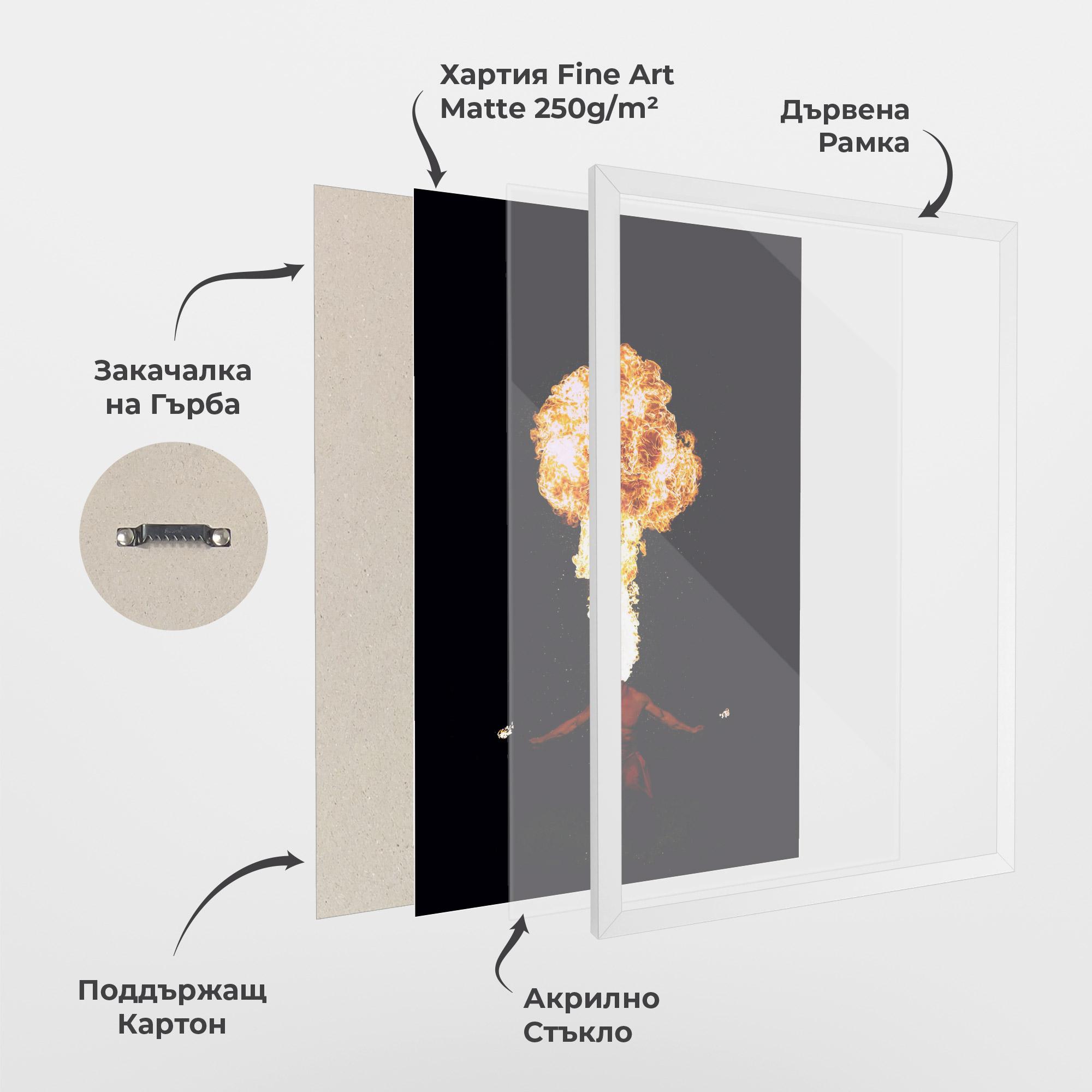 Рамкиран постер Spitting Fire mockup 1