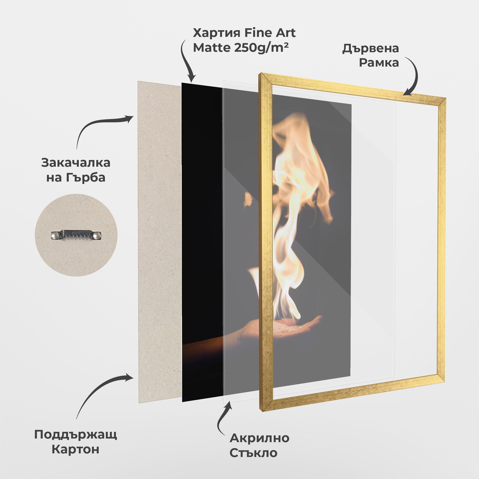 Рамкиран постер Fire Palm mockup 1