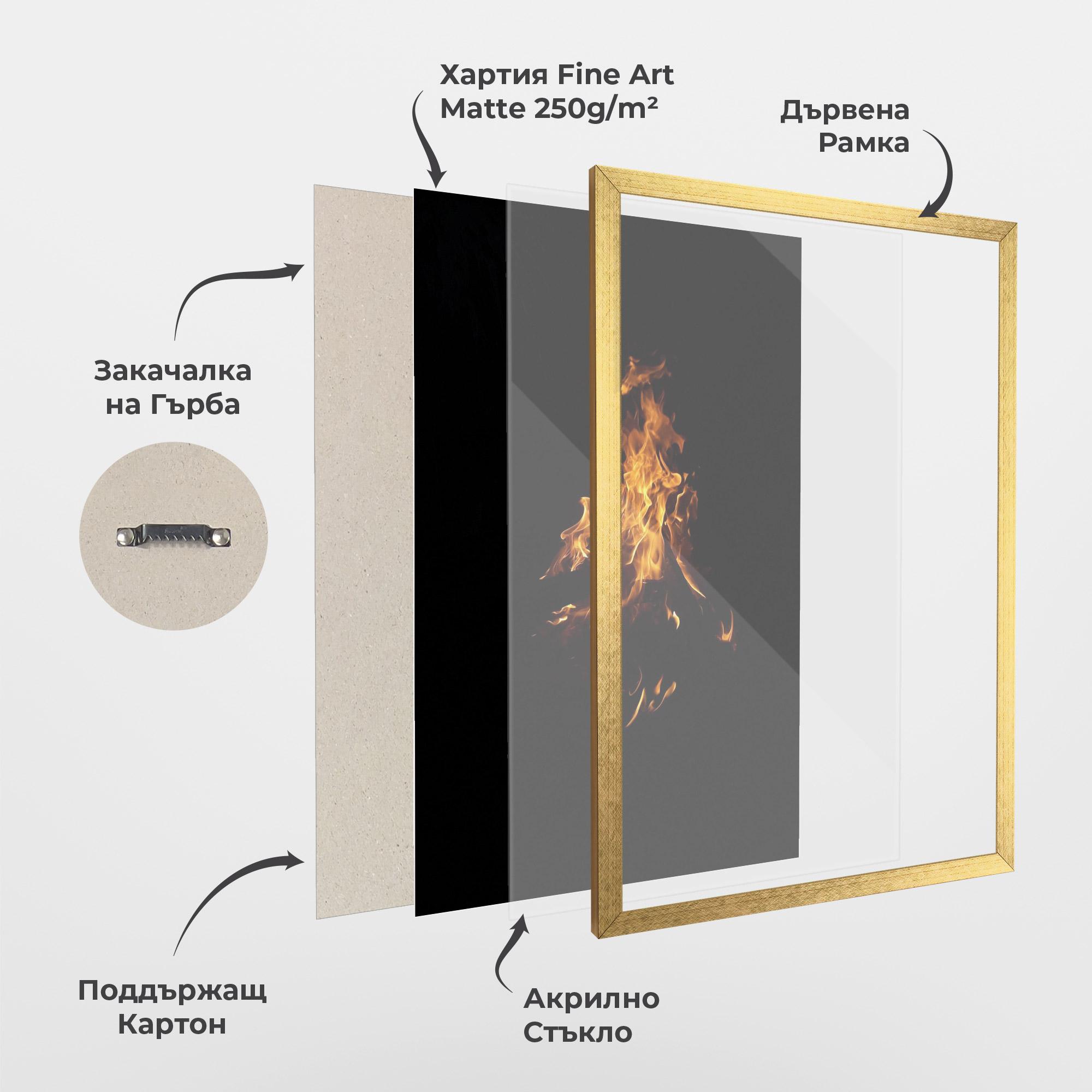 Рамкиран постер Shadow Fire mockup 1