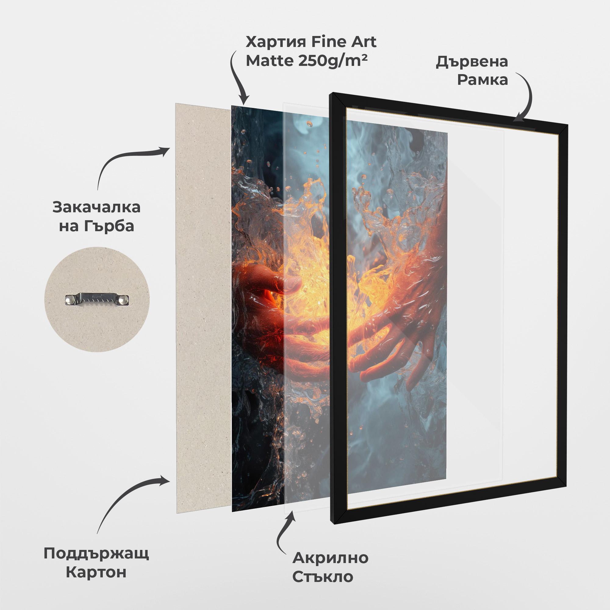 Рамкиран постер Fire Water mockup 1