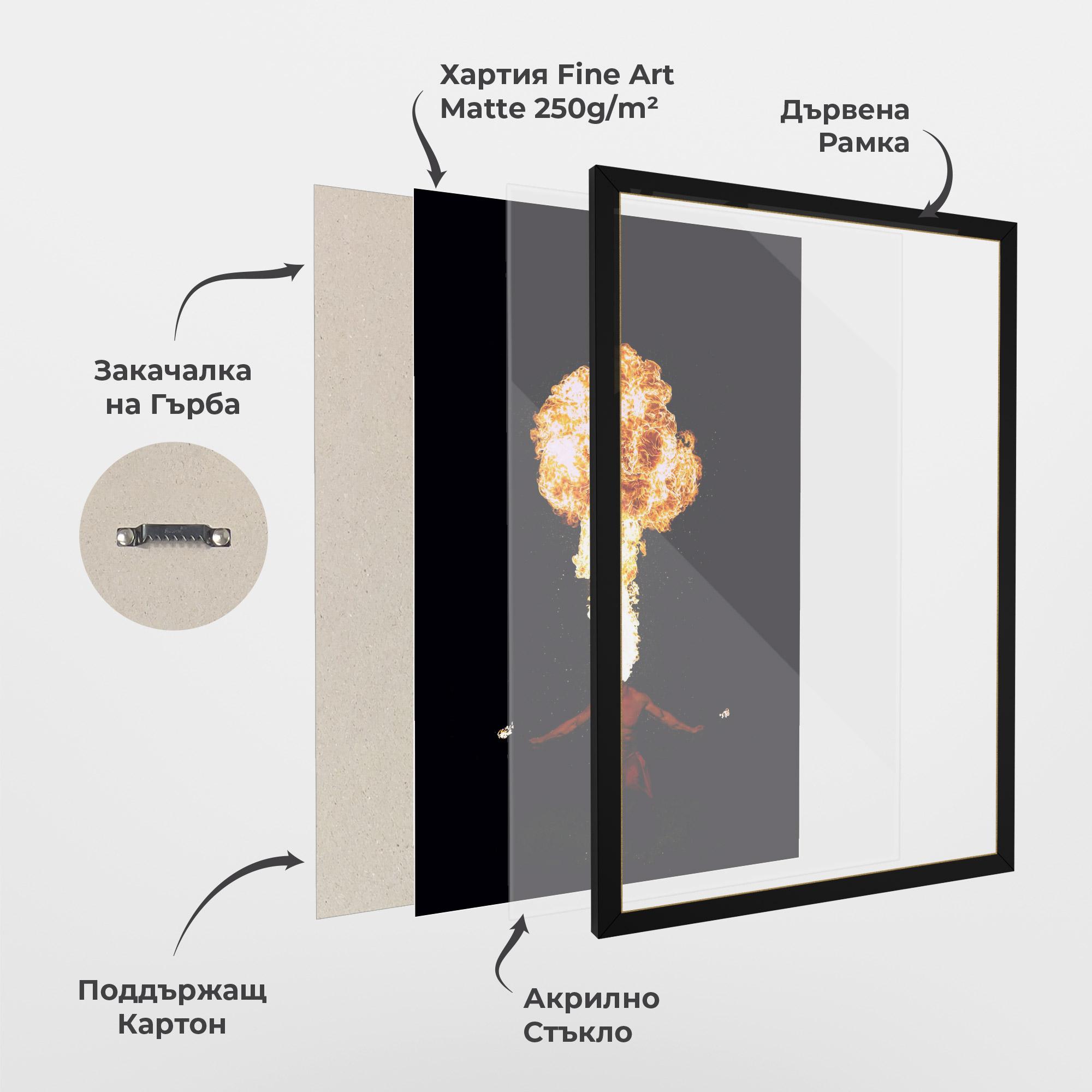 Рамкиран постер Spitting Fire mockup 1