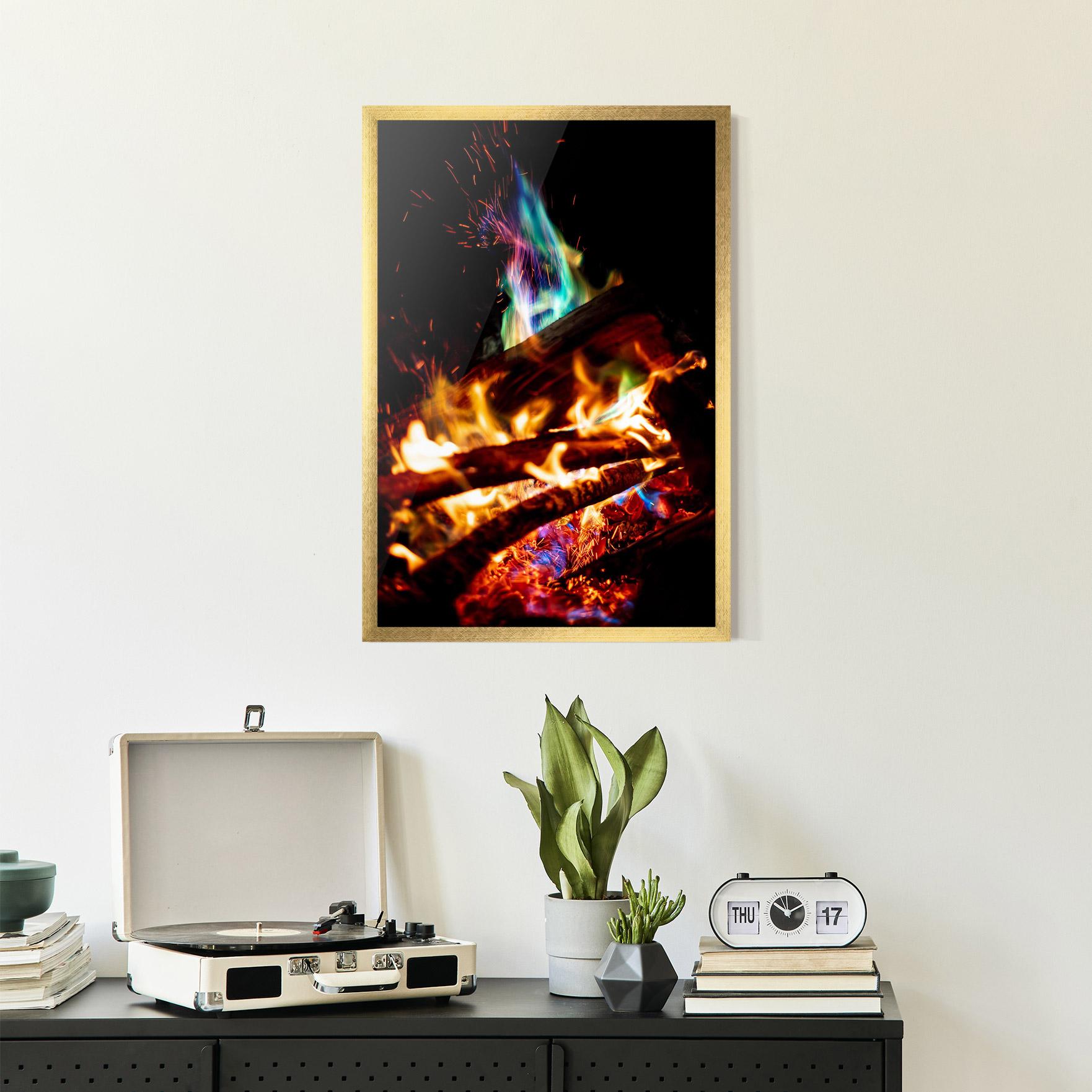 Рамкиран постер Blue Green Fire mockup 2