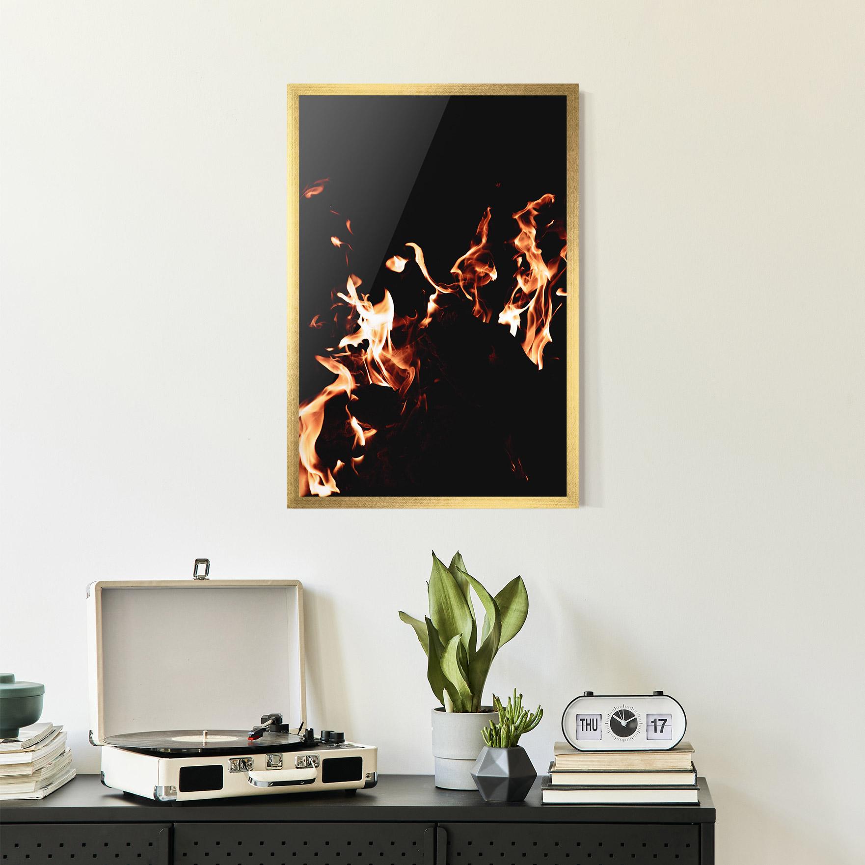 Рамкиран постер Red Grey Fire mockup 2