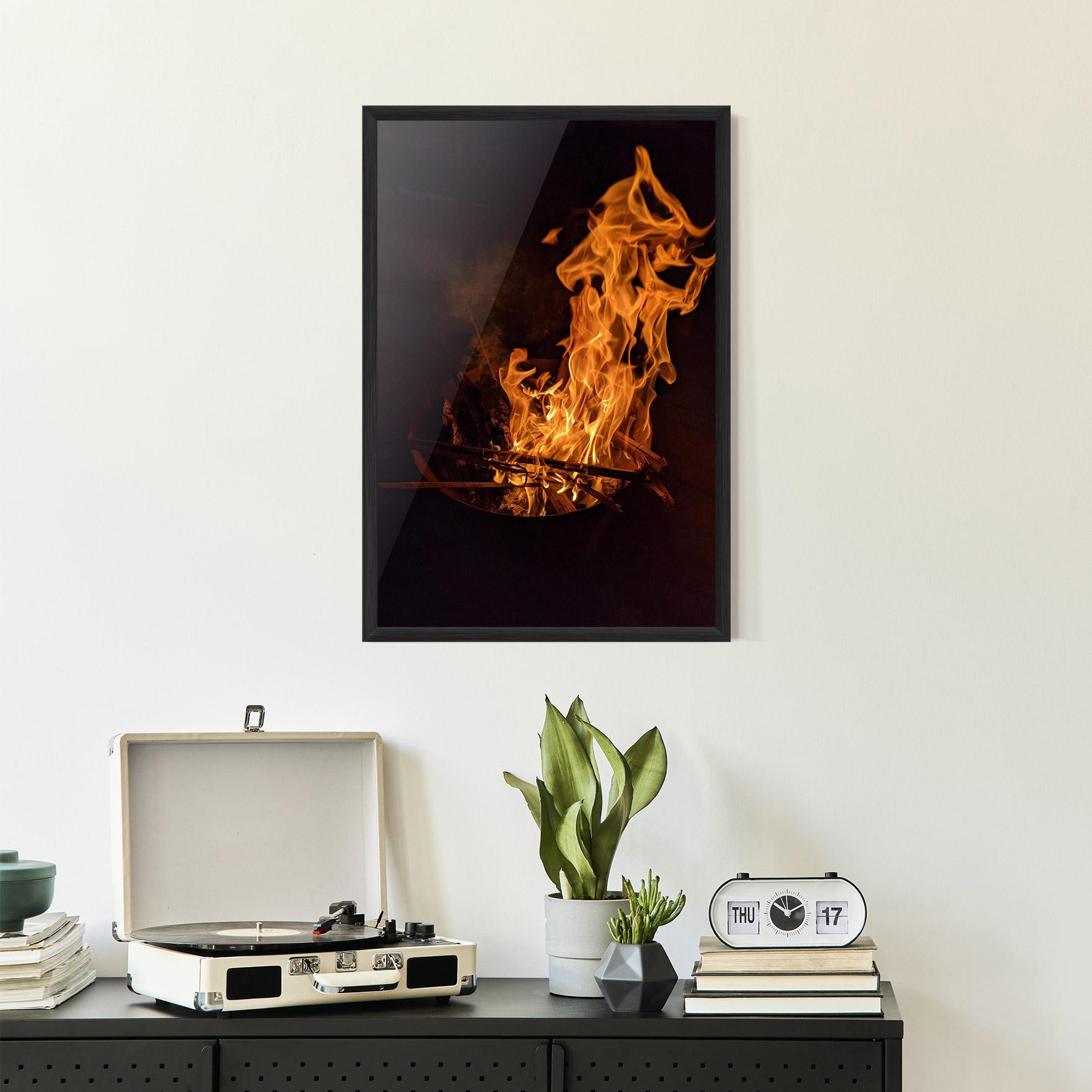 Рамкиран постер Fire Smoke mockup 2