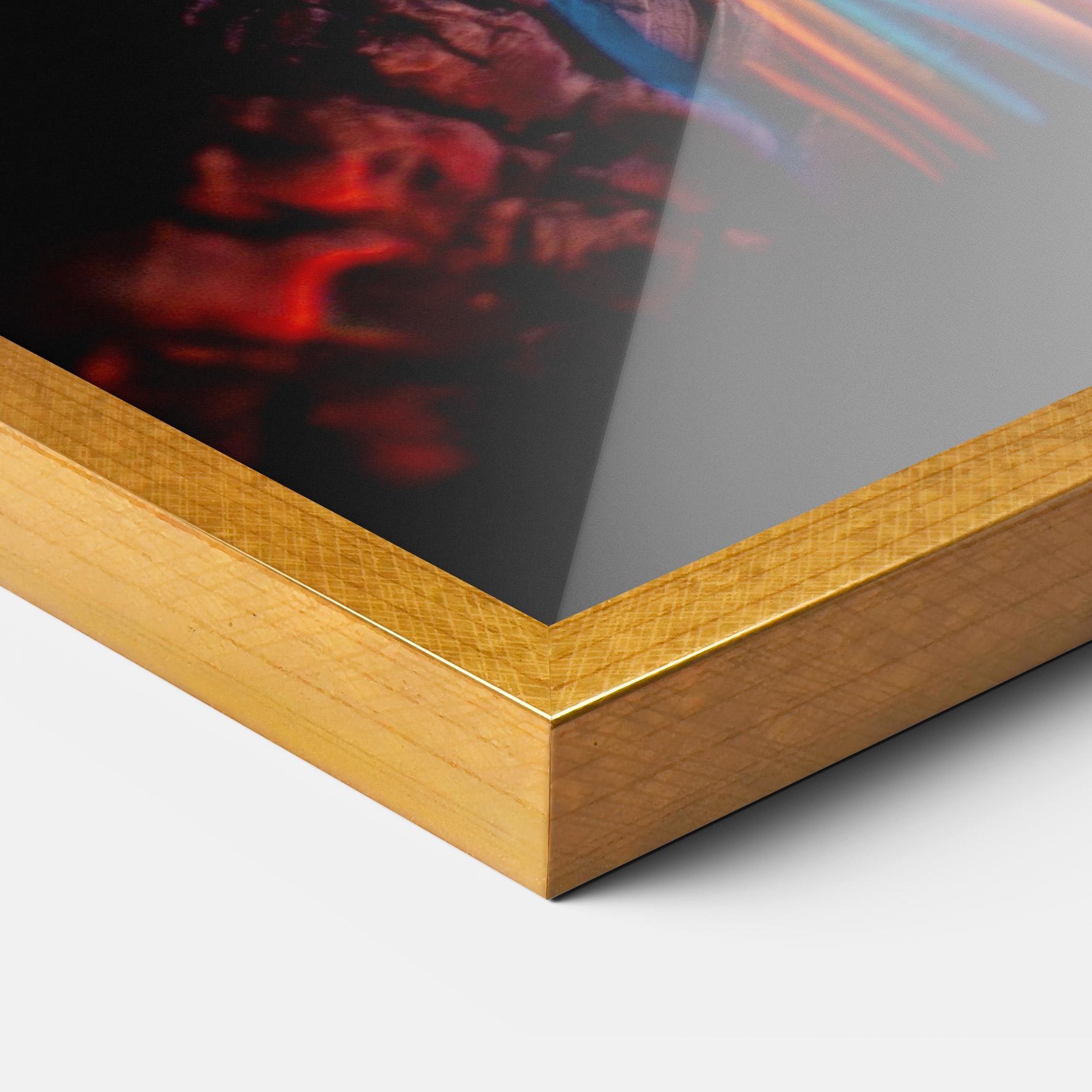 Рамкиран постер Blue Orange Fire mockup 3