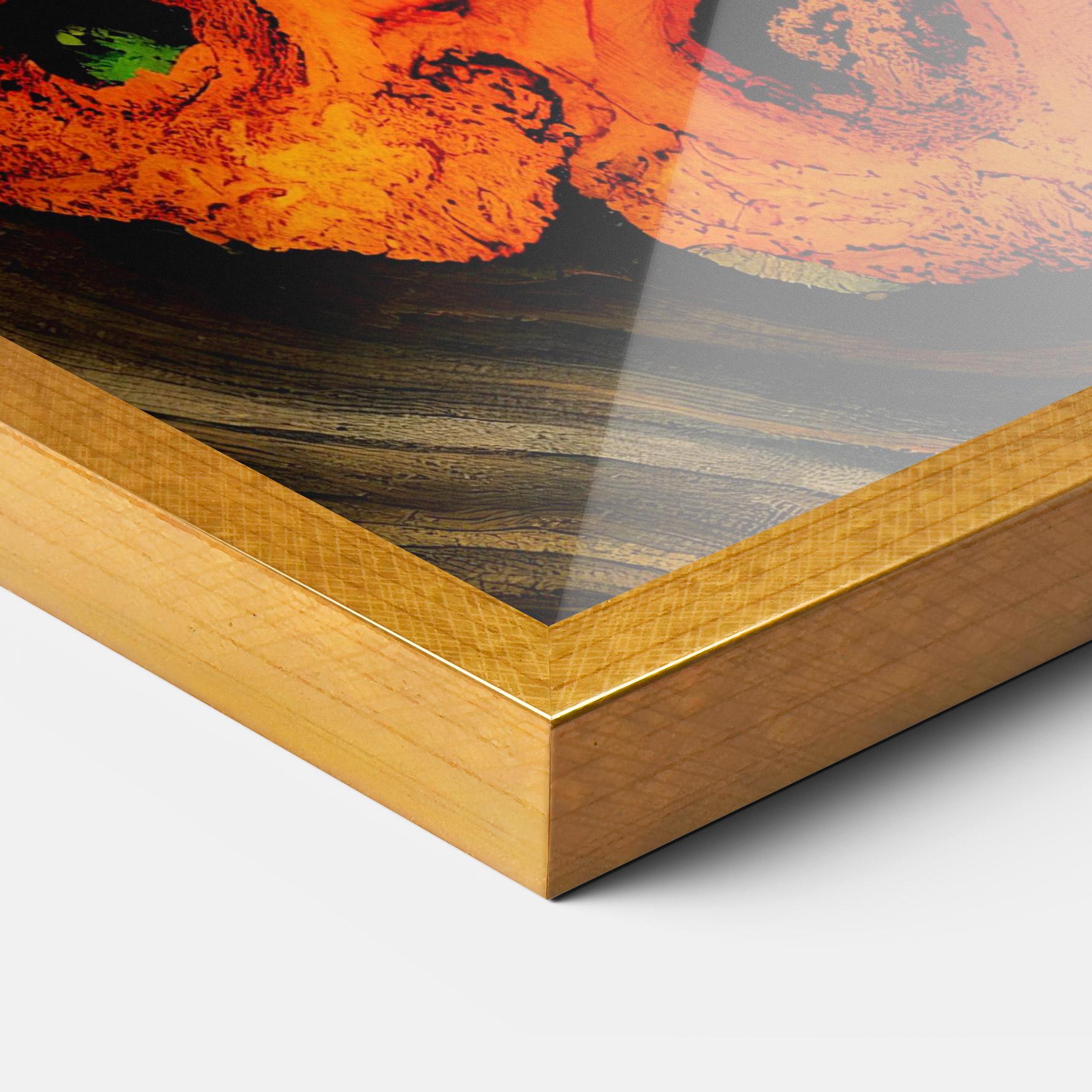 Рамкиран постер Fire Wood Texture mockup 3