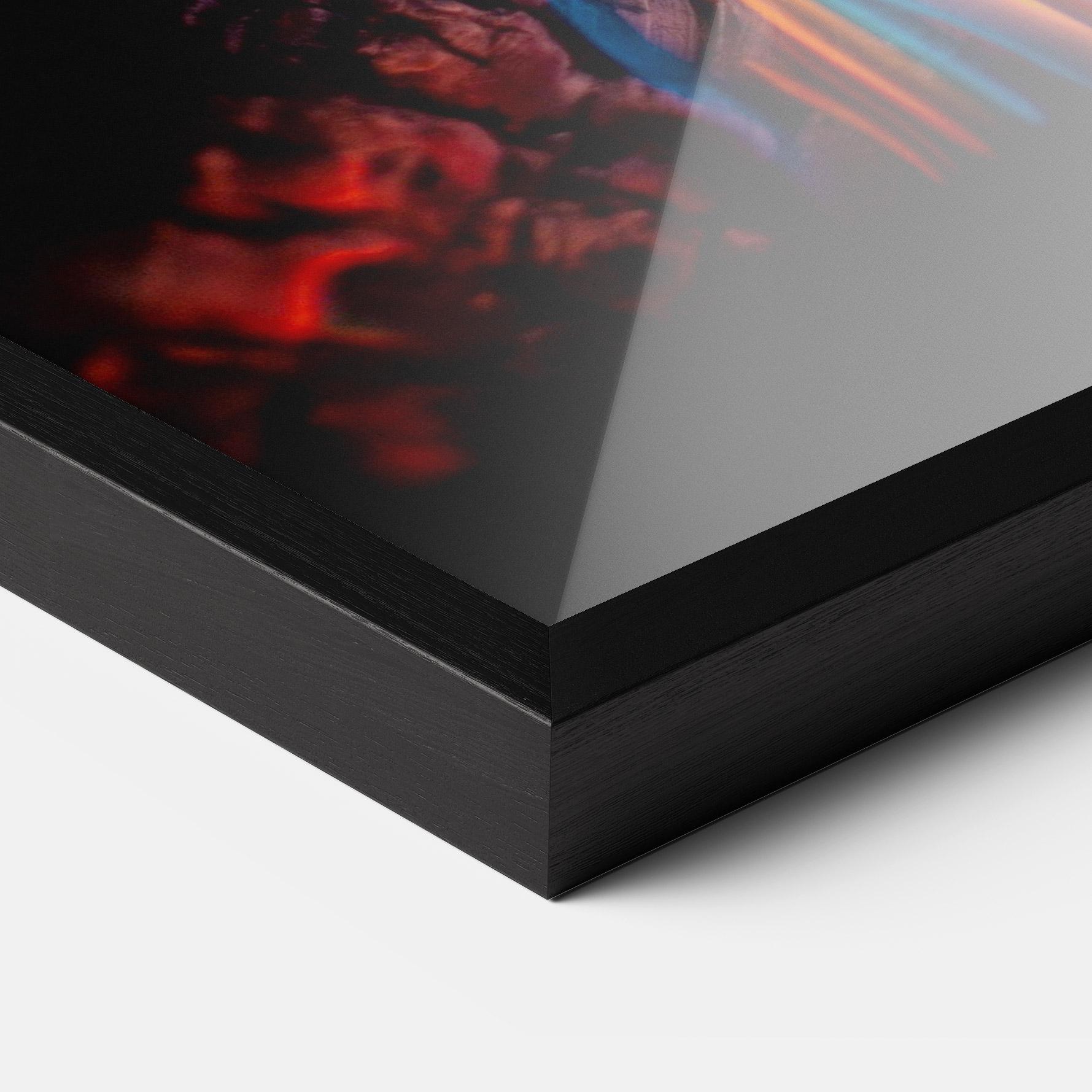 Рамкиран постер Blue Orange Fire mockup 3