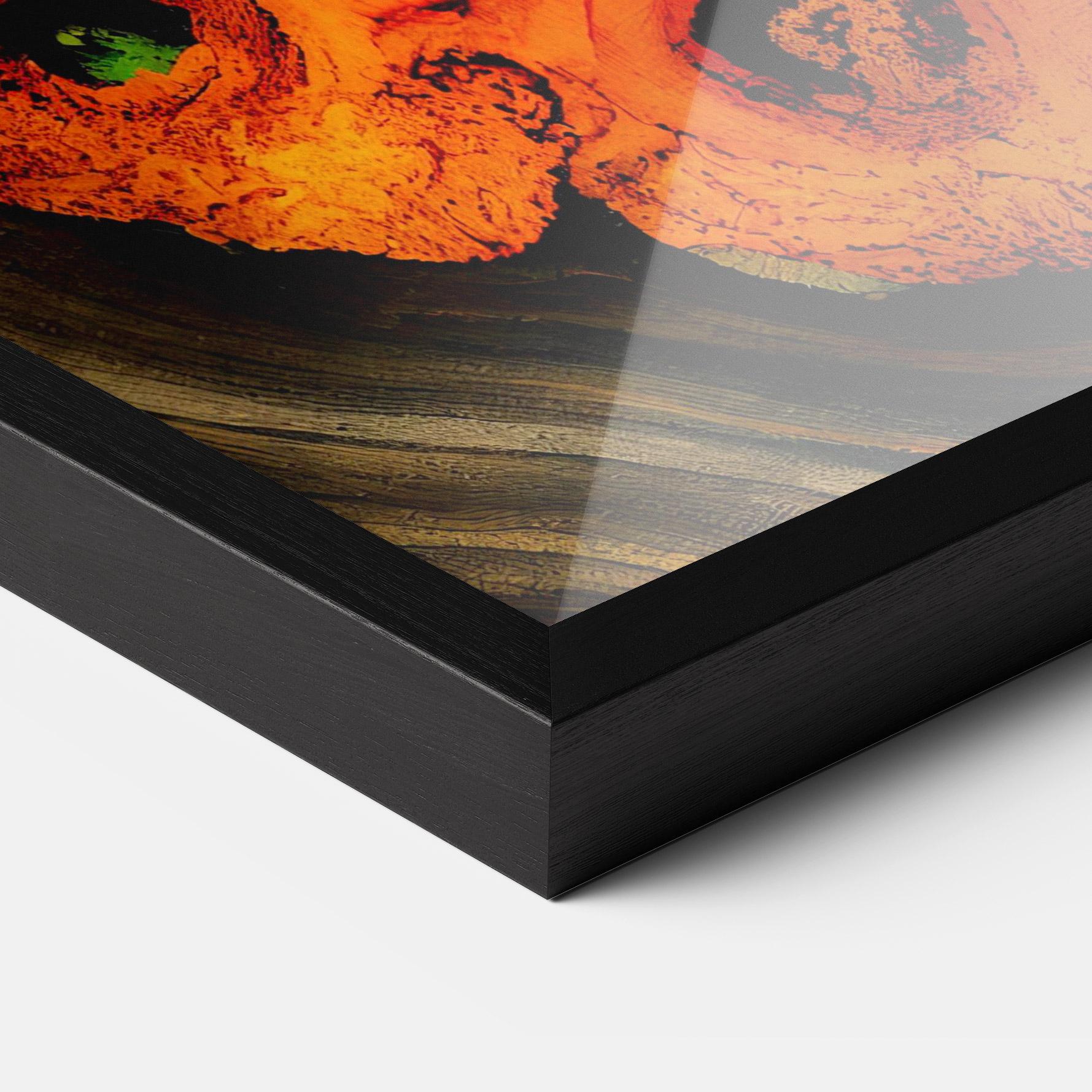 Рамкиран постер Fire Wood Texture mockup 3