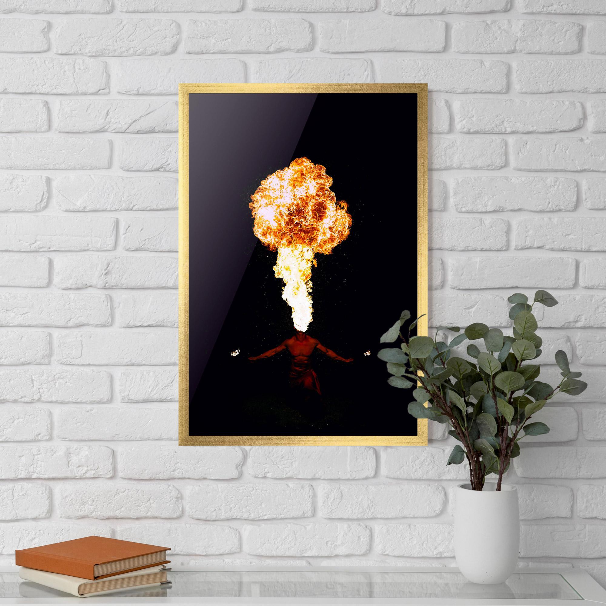 Рамкиран постер Spitting Fire mockup 5