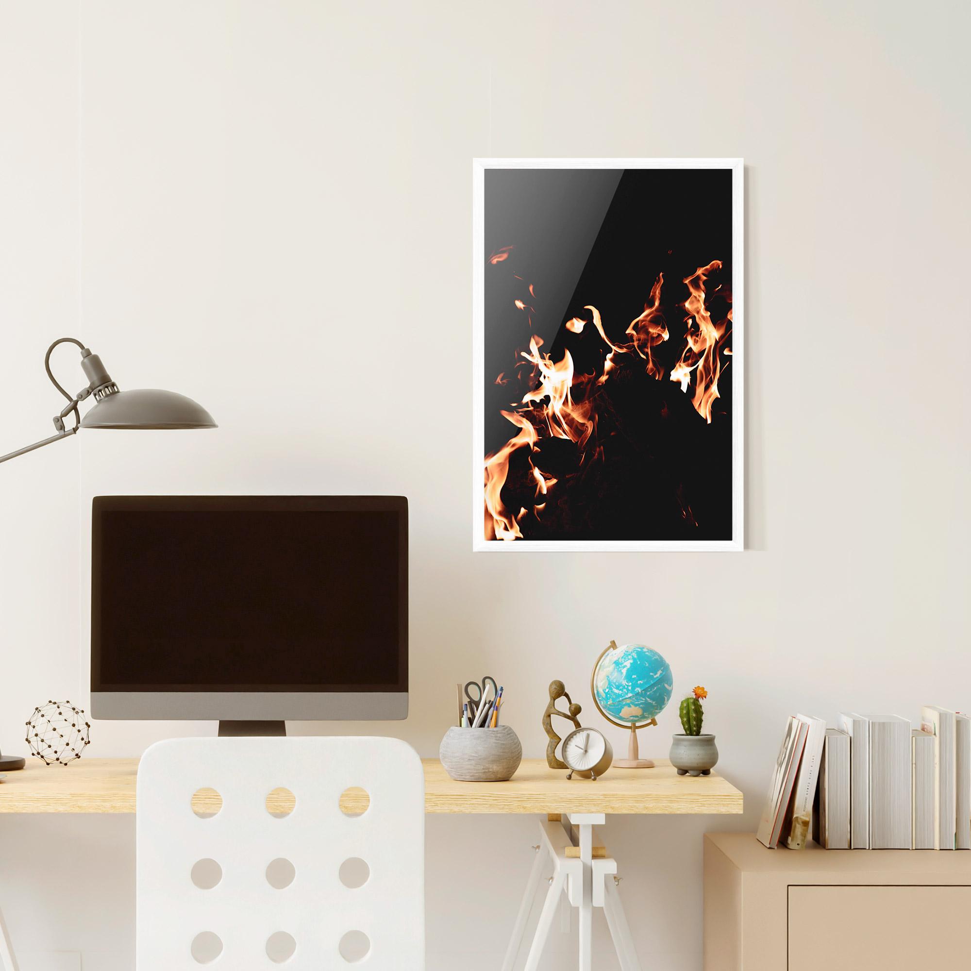 Рамкиран постер Red Grey Fire mockup 6