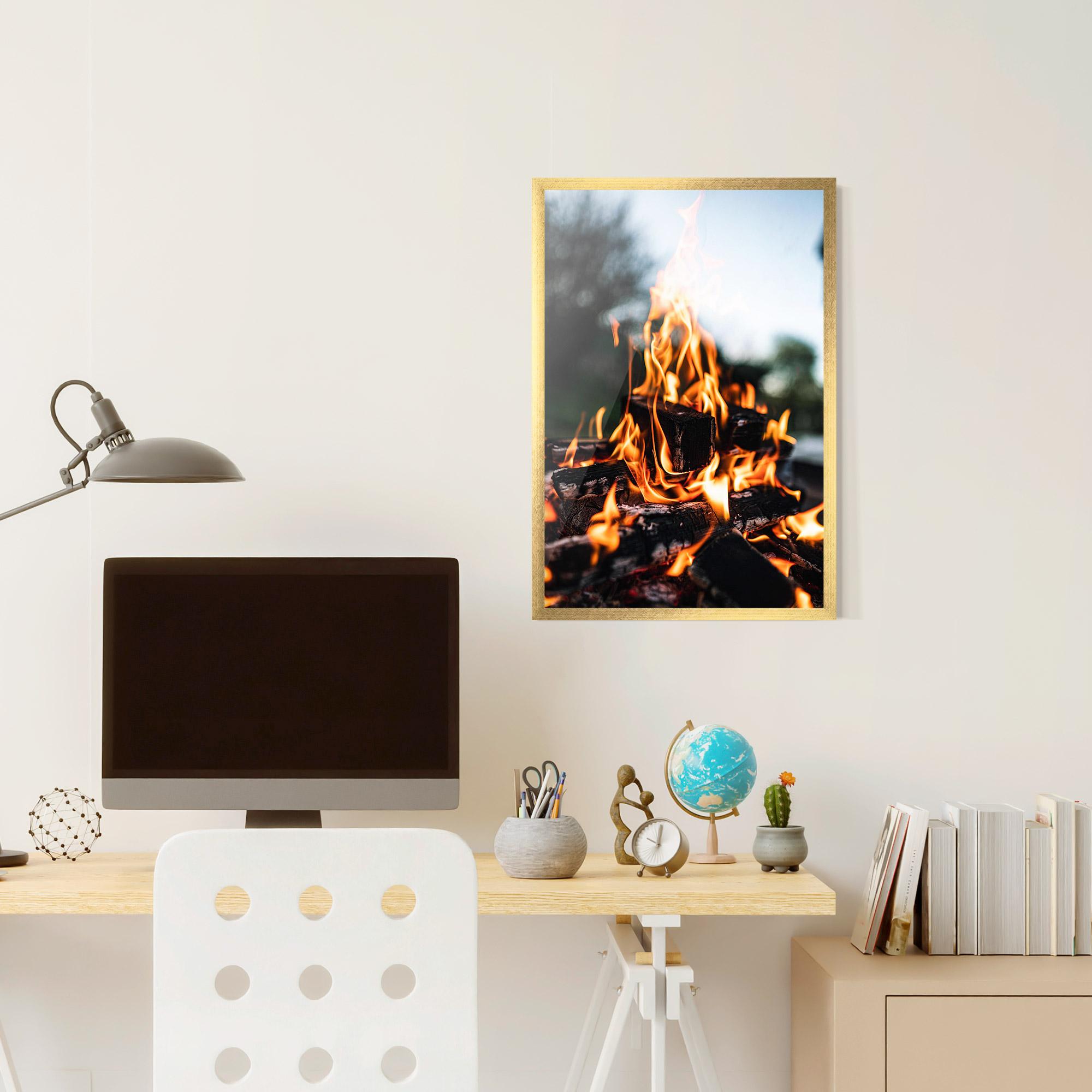 Рамкиран постер Marshmallows Fire mockup 6