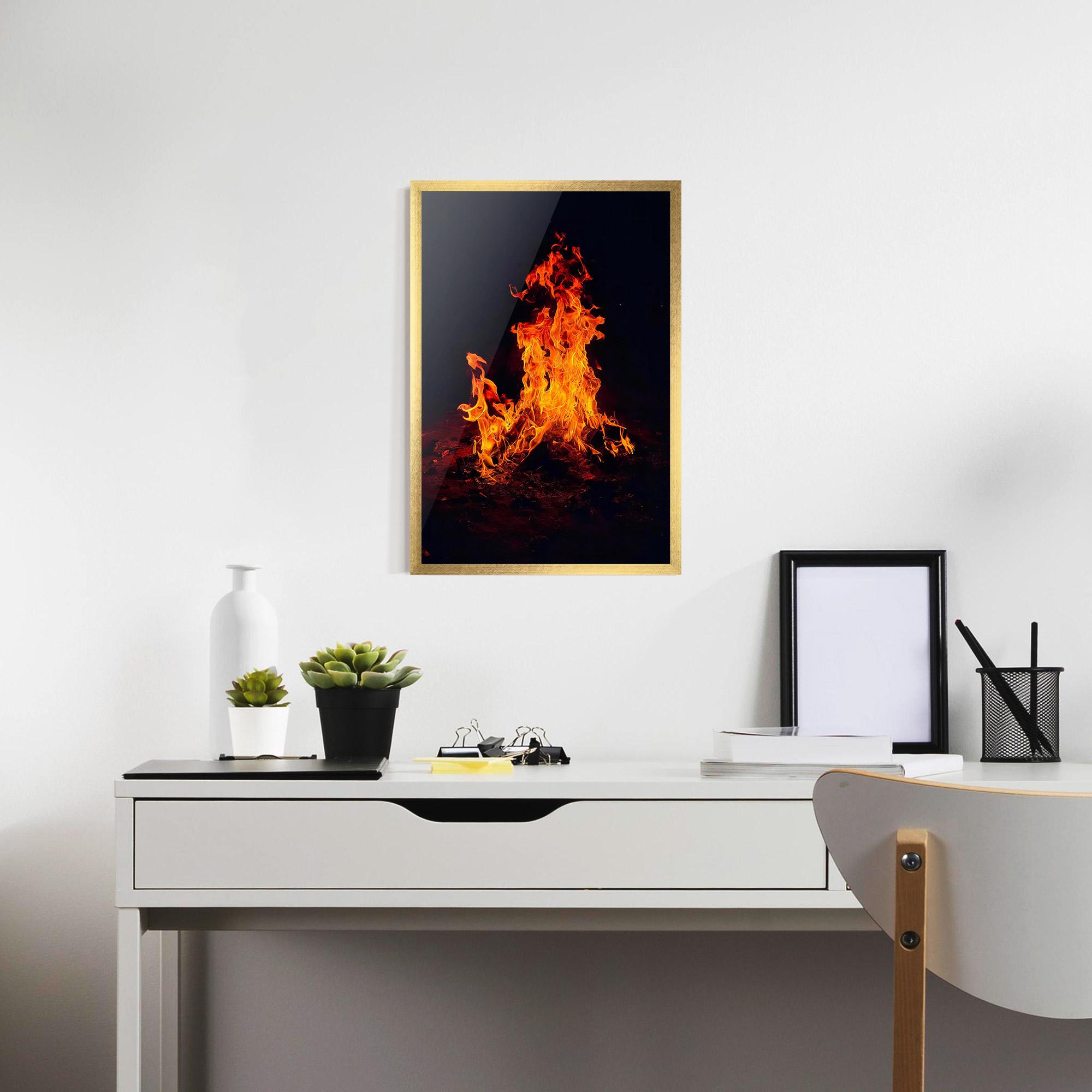Рамкиран постер Fire Art mockup 7