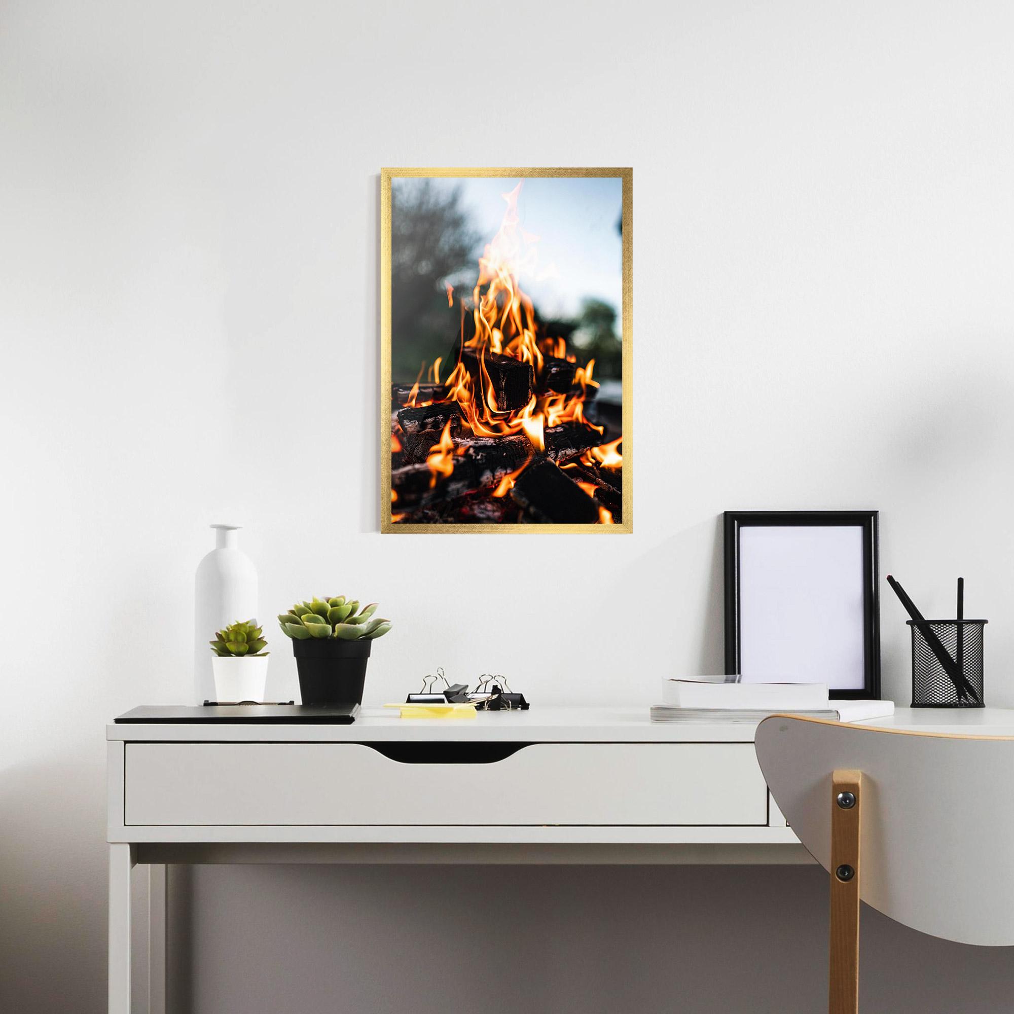 Рамкиран постер Marshmallows Fire mockup 7