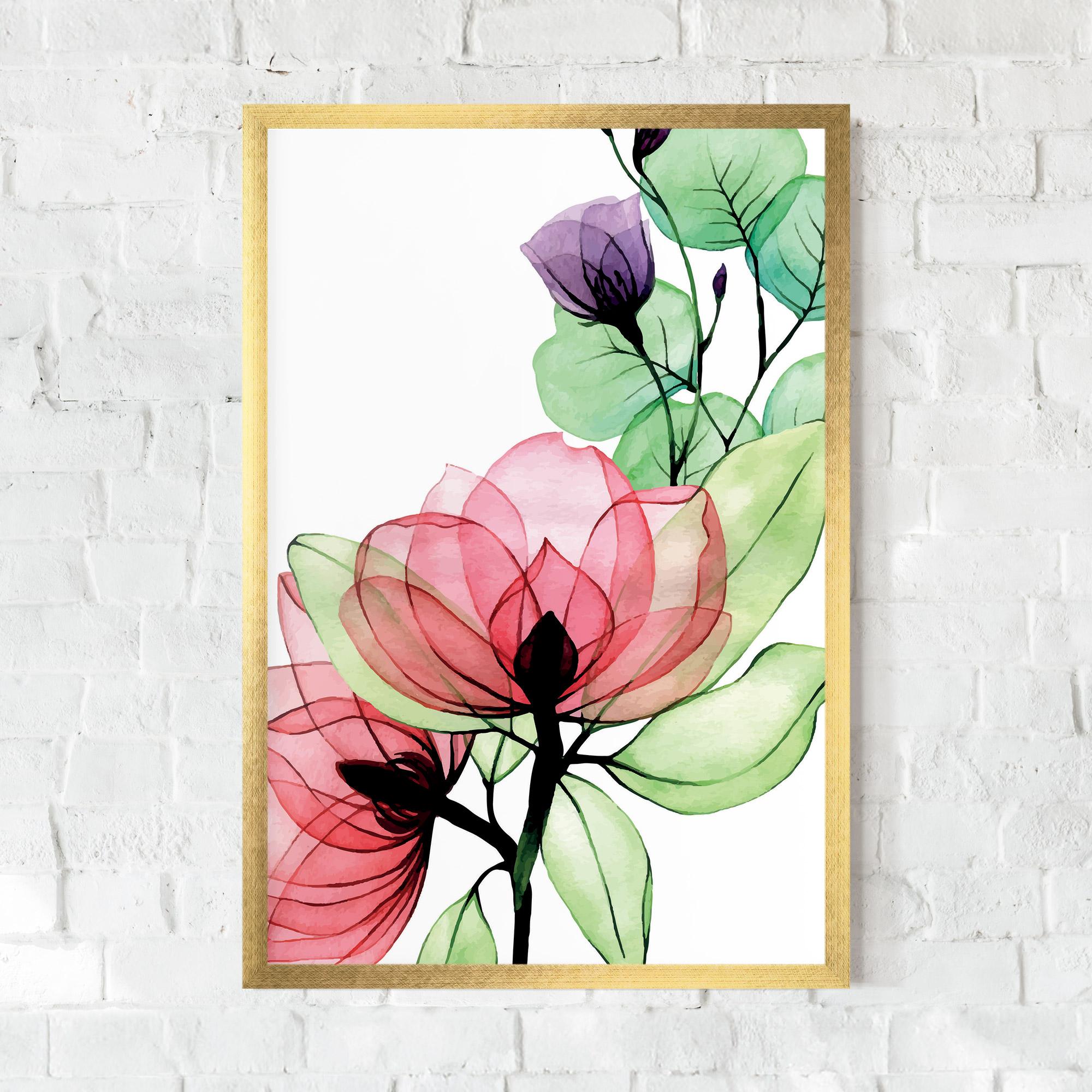 Рамкиран постер Pink Green Nature mockup 0