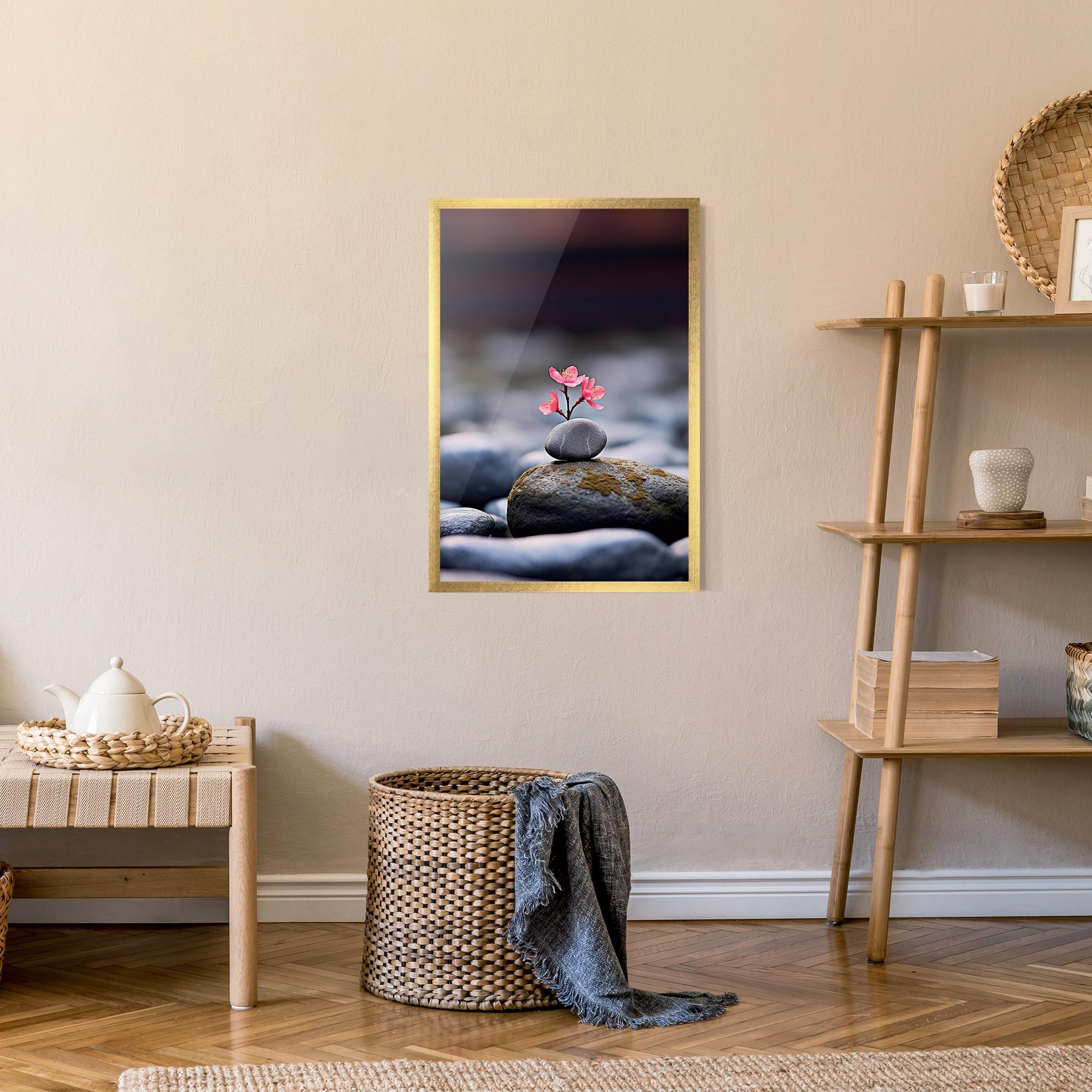 Рамкиран постер Tiny Flower Rock mockup 9