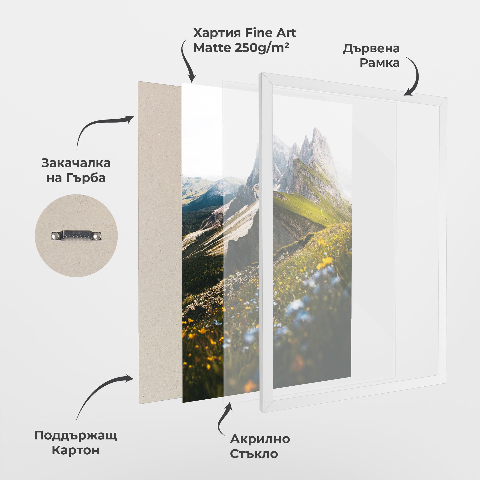 Рамкиран постер Foggy Mountain View mockup 1