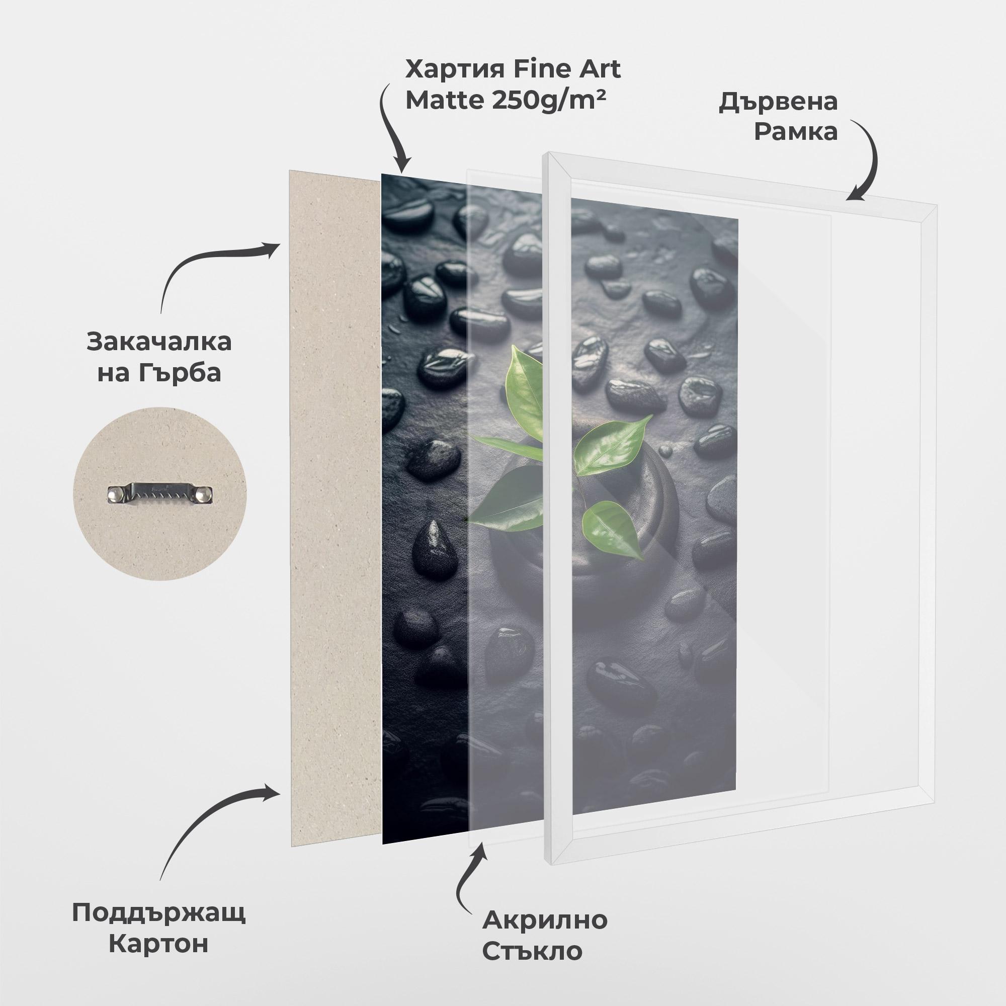 Рамкиран постер Realistic Spa Leaf mockup 1