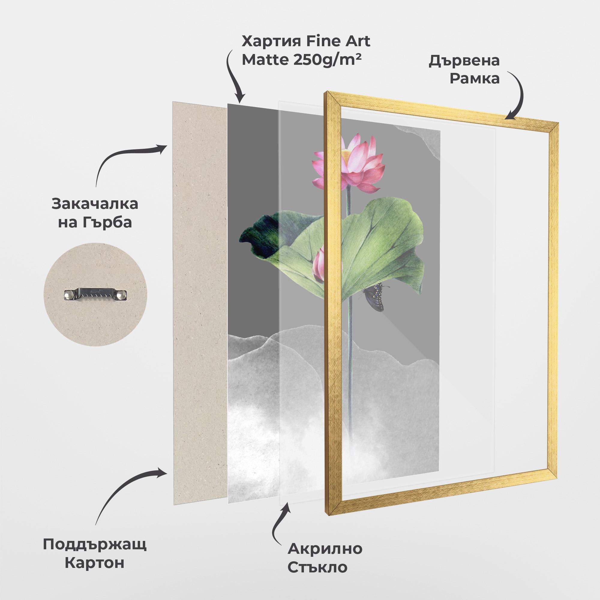 Рамкиран постер Pink Lotus Art mockup 1