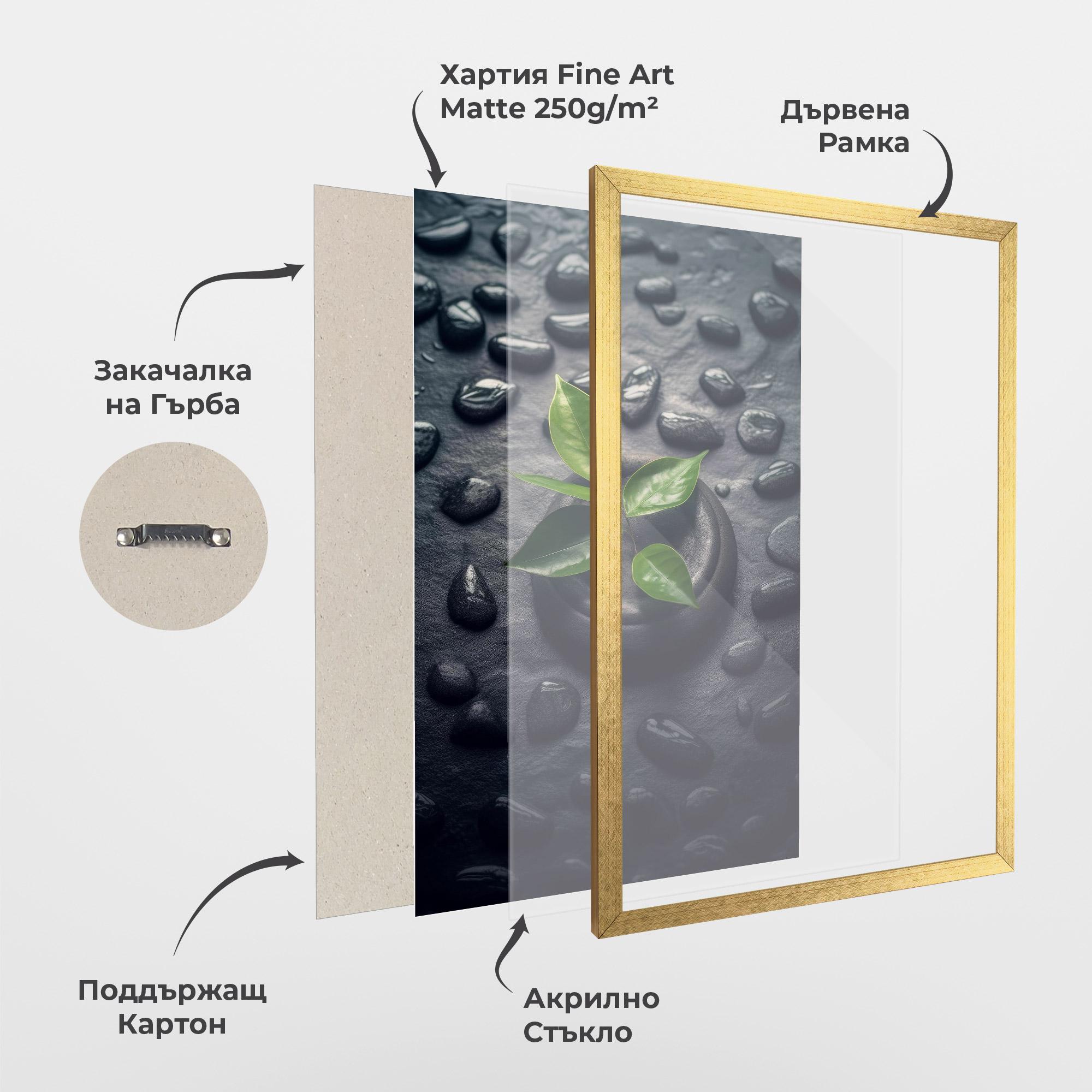 Рамкиран постер Realistic Spa Leaf mockup 1