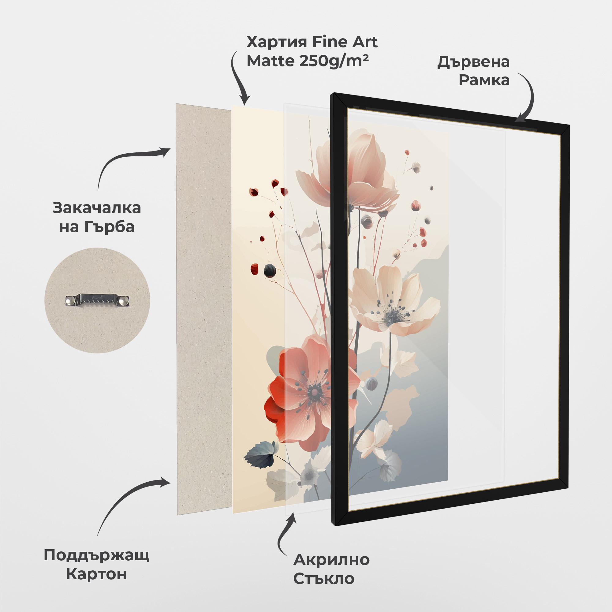 Рамкиран постер Cream Flower Nature mockup 1