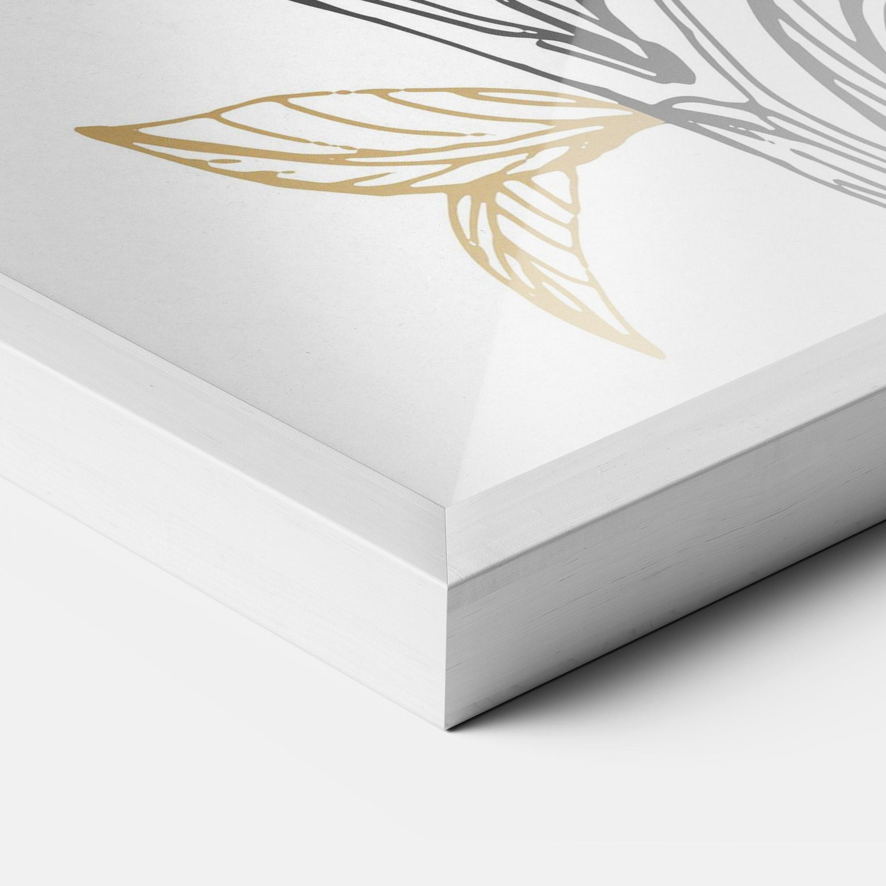 Рамкиран постер Grey Moon Flowers mockup 3