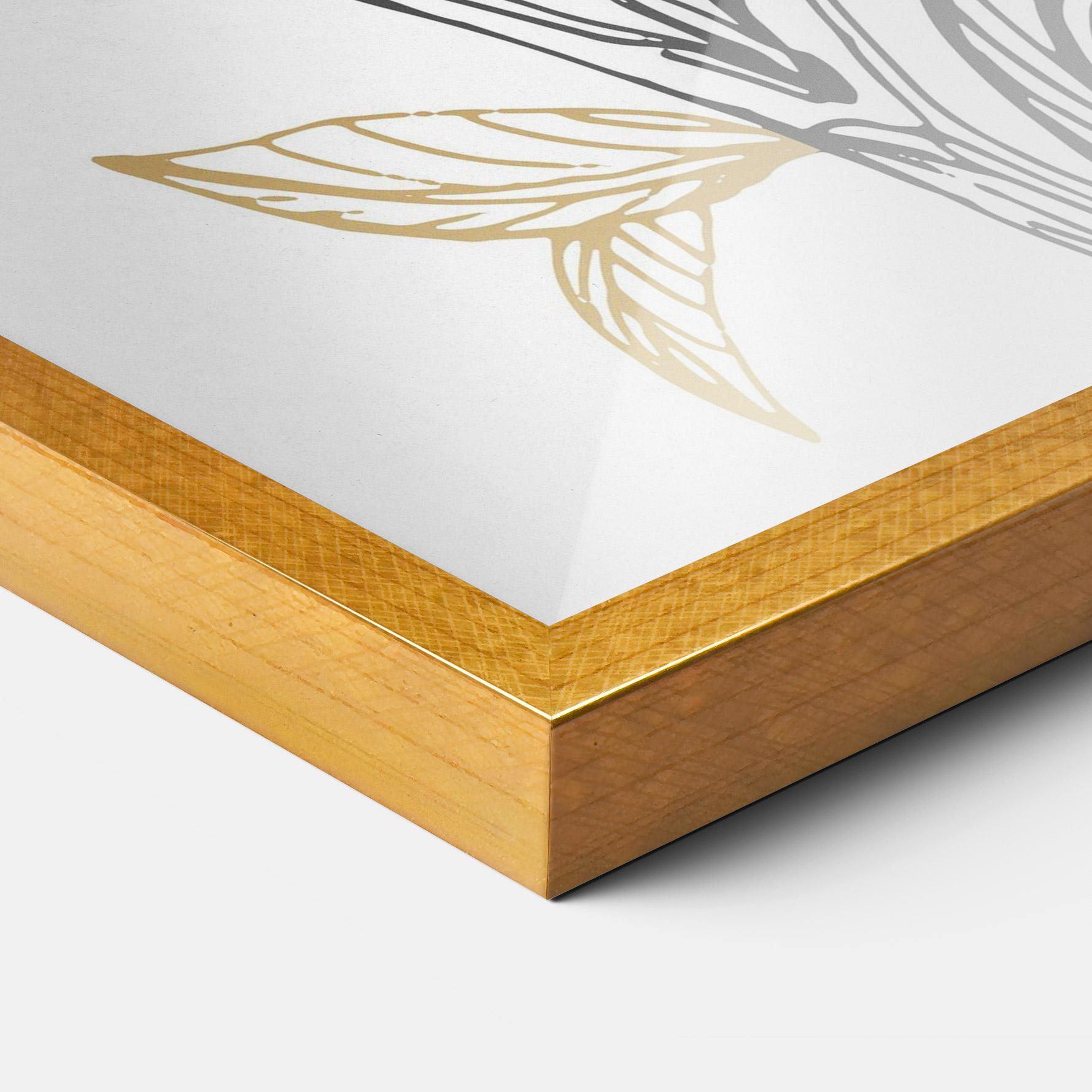 Рамкиран постер Grey Moon Flowers mockup 3