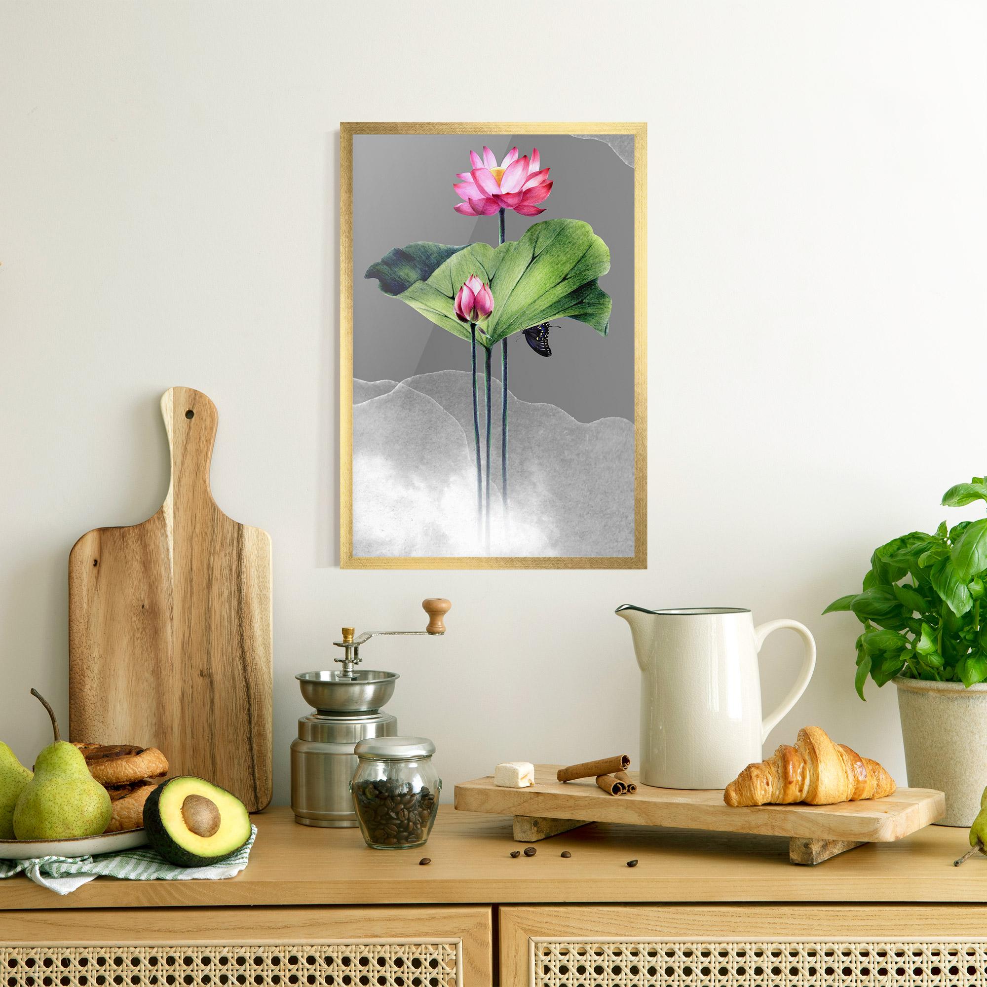 Рамкиран постер Pink Lotus Art mockup 8