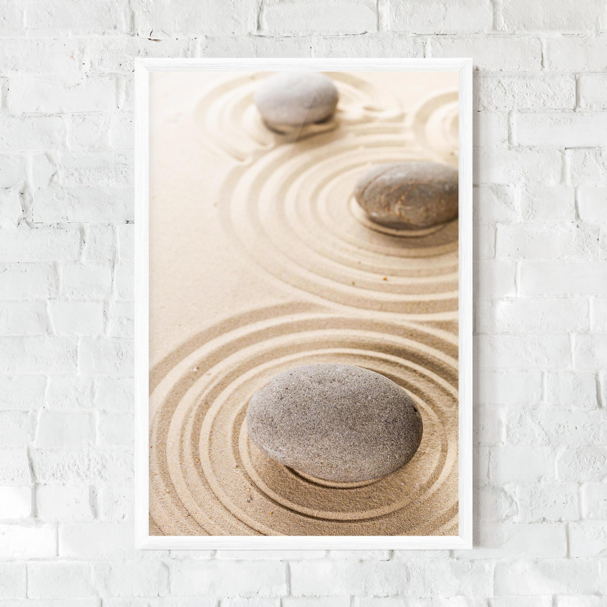 Рамкиран постер Meditation Cream Stone mockup 0