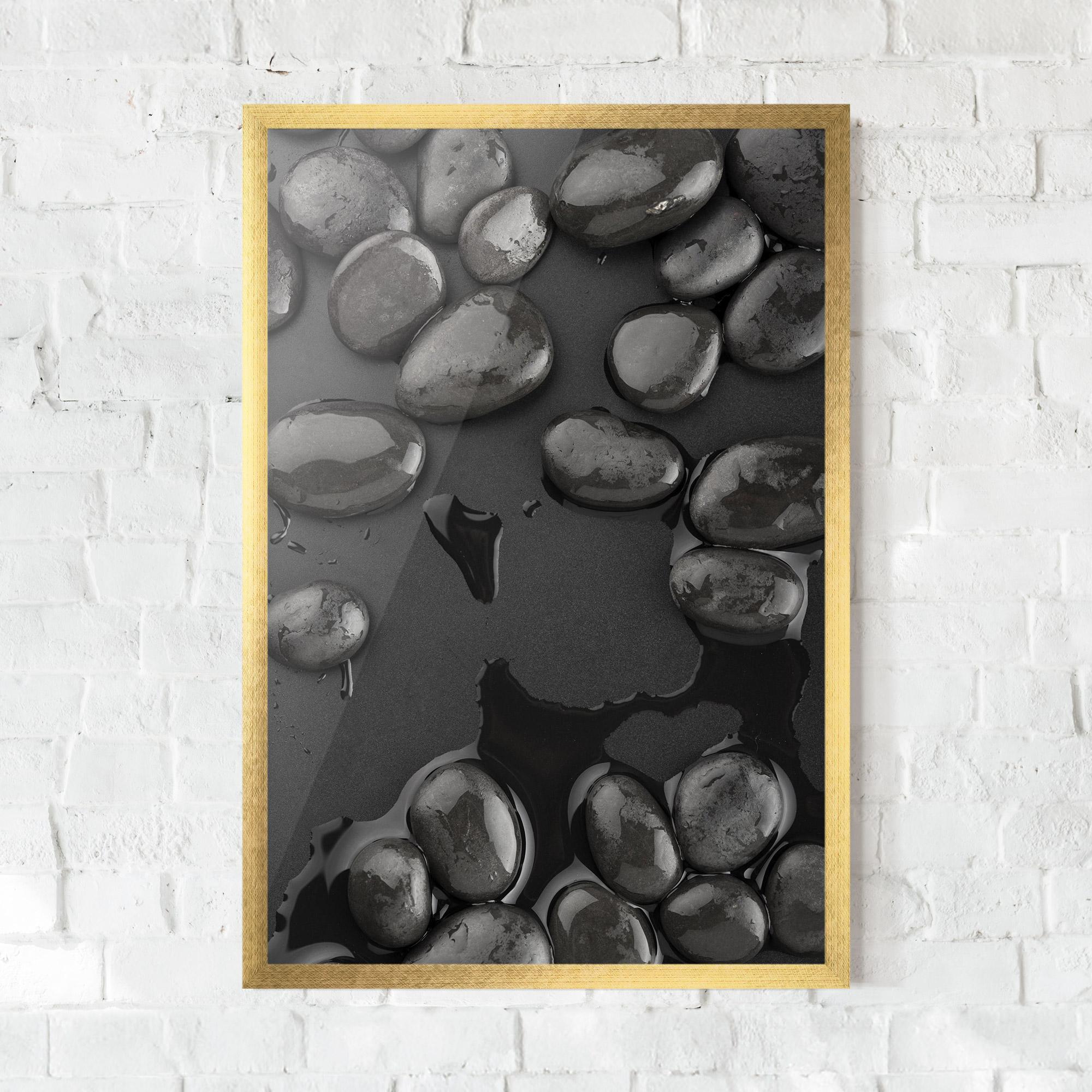 Рамкиран постер Grey Shiny Stones mockup 0