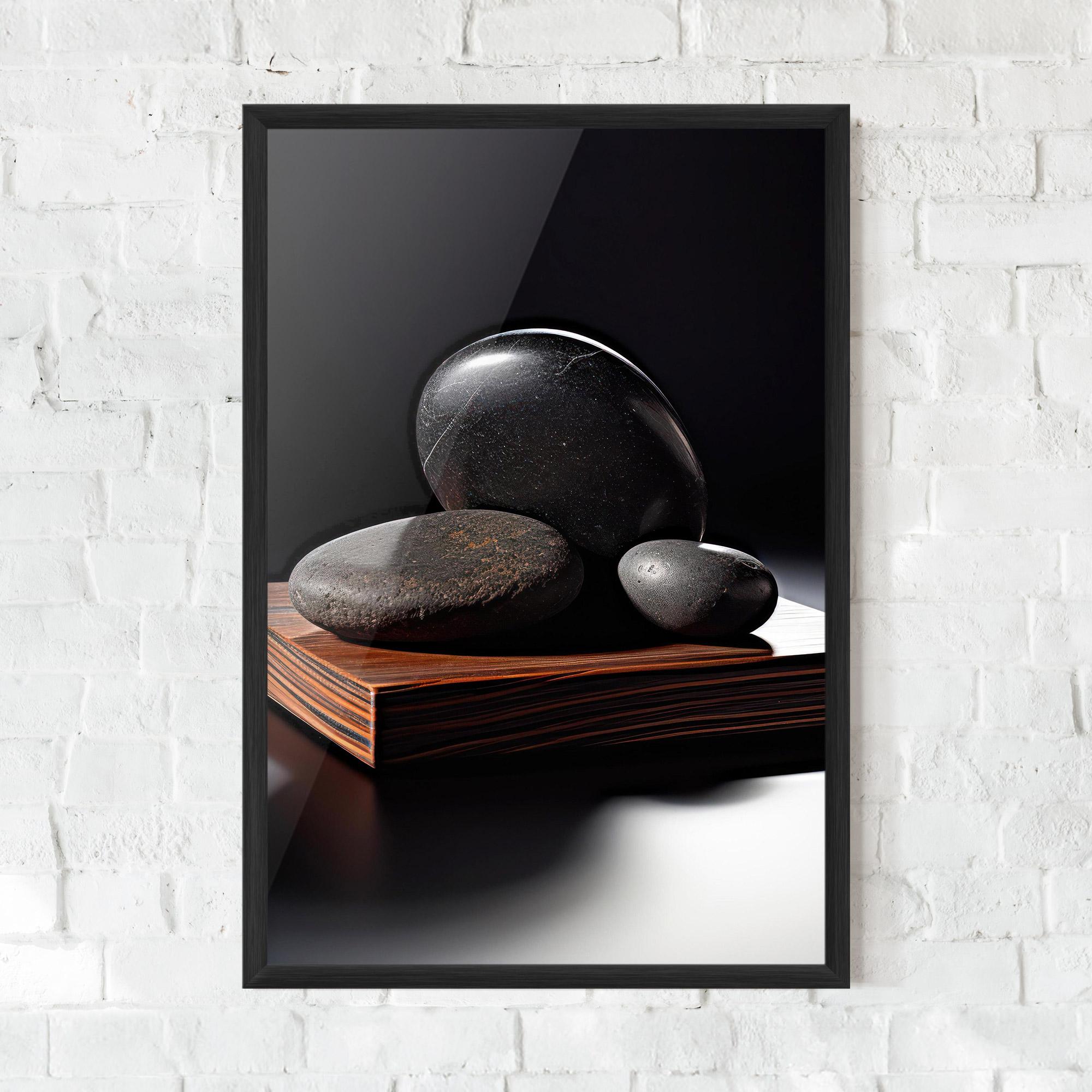 Рамкиран постер Black Zen Stones mockup 0