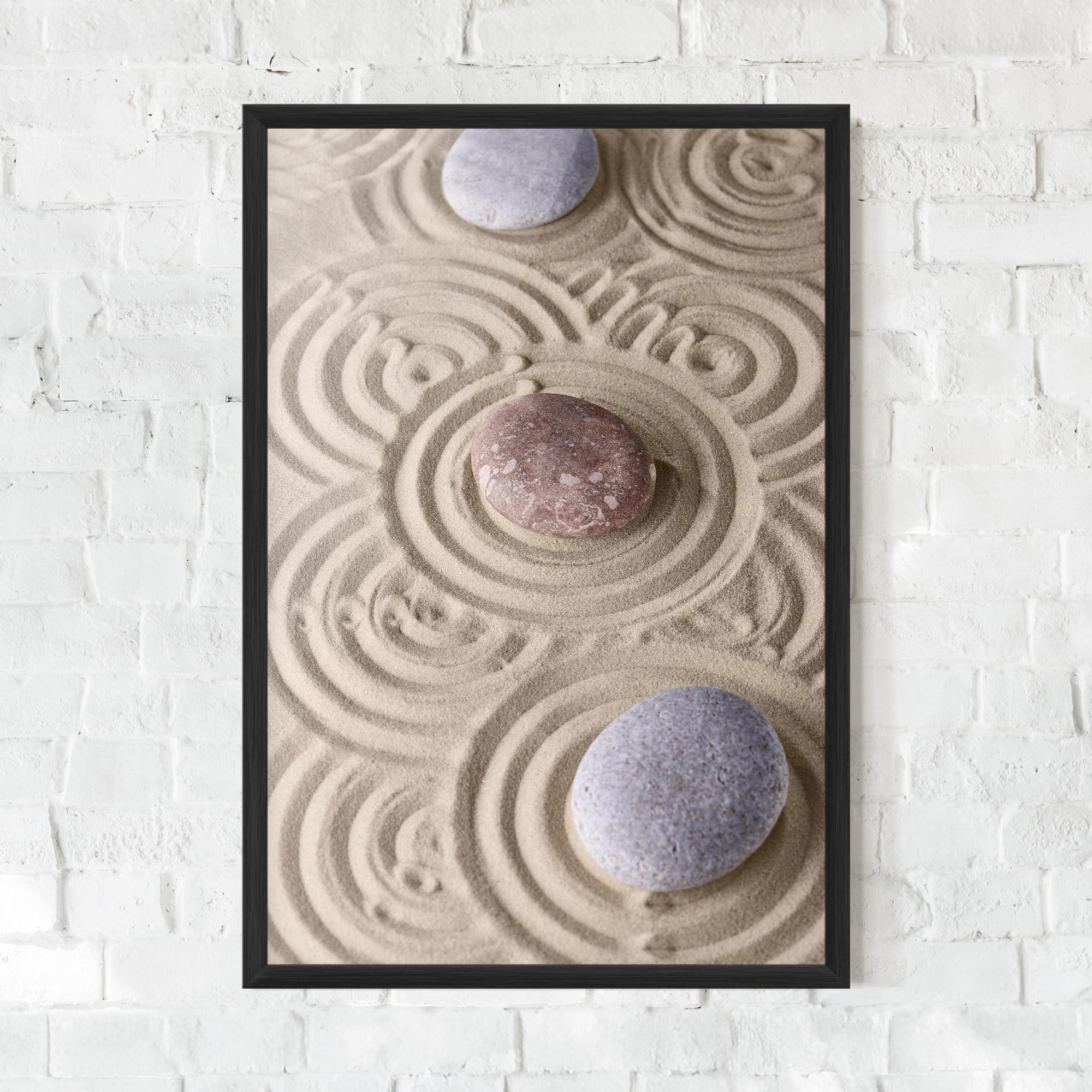 Рамкиран постер Smooth Lines Stones mockup 0