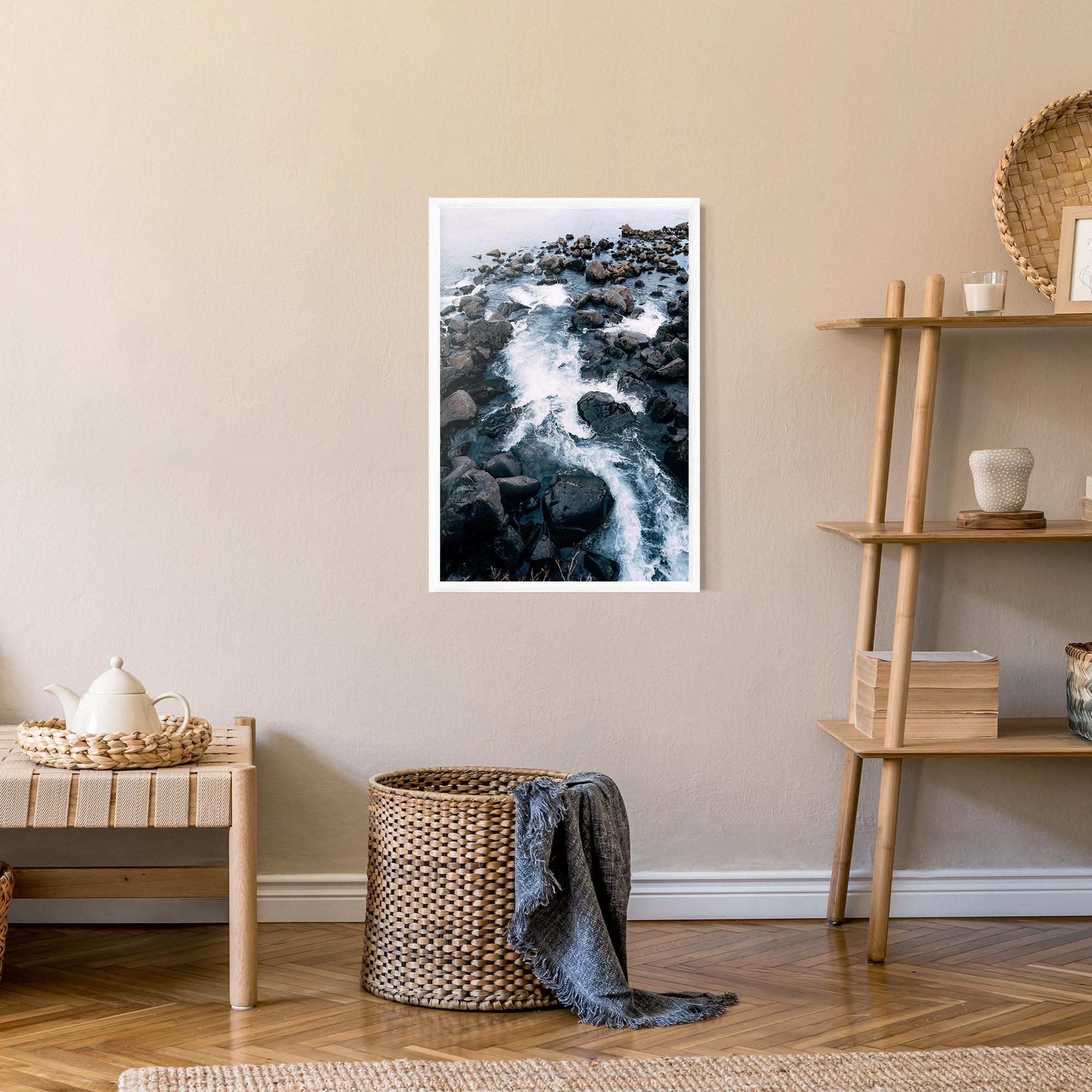 Рамкиран постер Mountain River Rock mockup 9