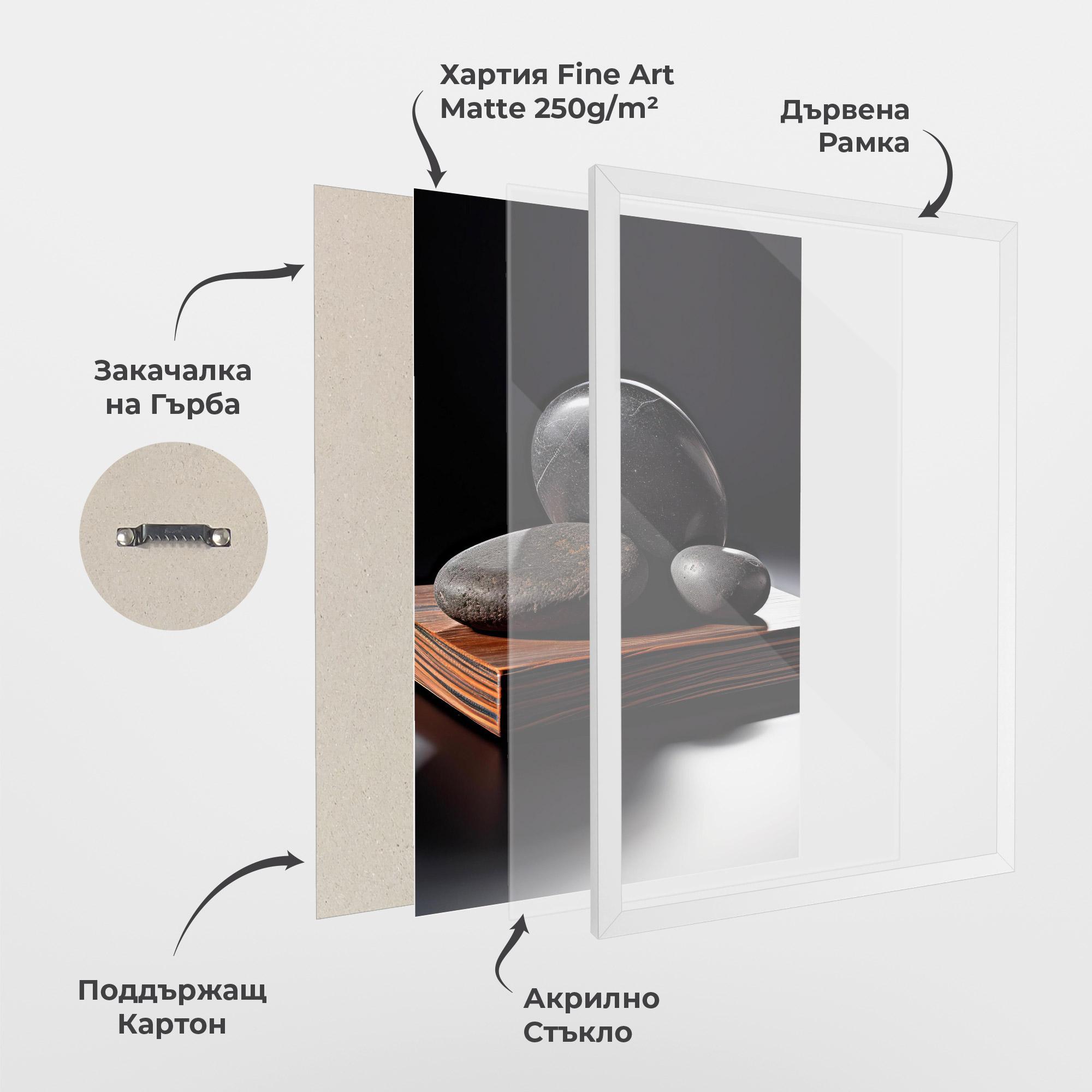 Рамкиран постер Black Zen Stones mockup 1