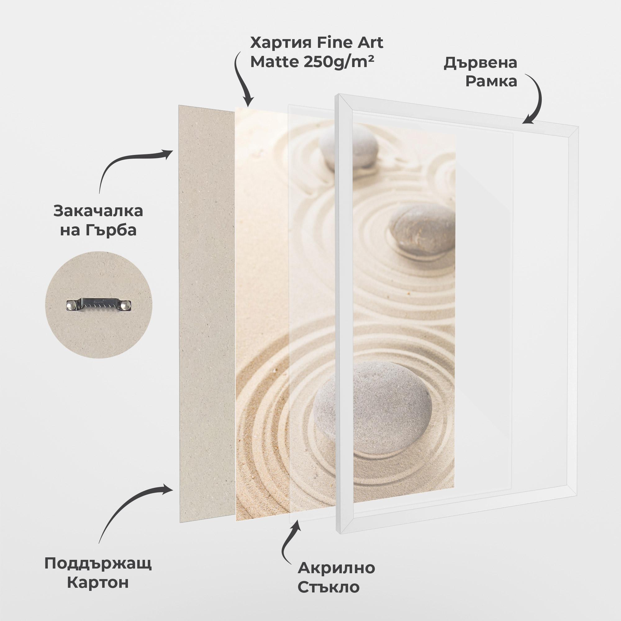 Рамкиран постер Meditation Cream Stone mockup 1